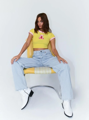 Motel Parallel Jeans Super Light Wash Family Style Elegant