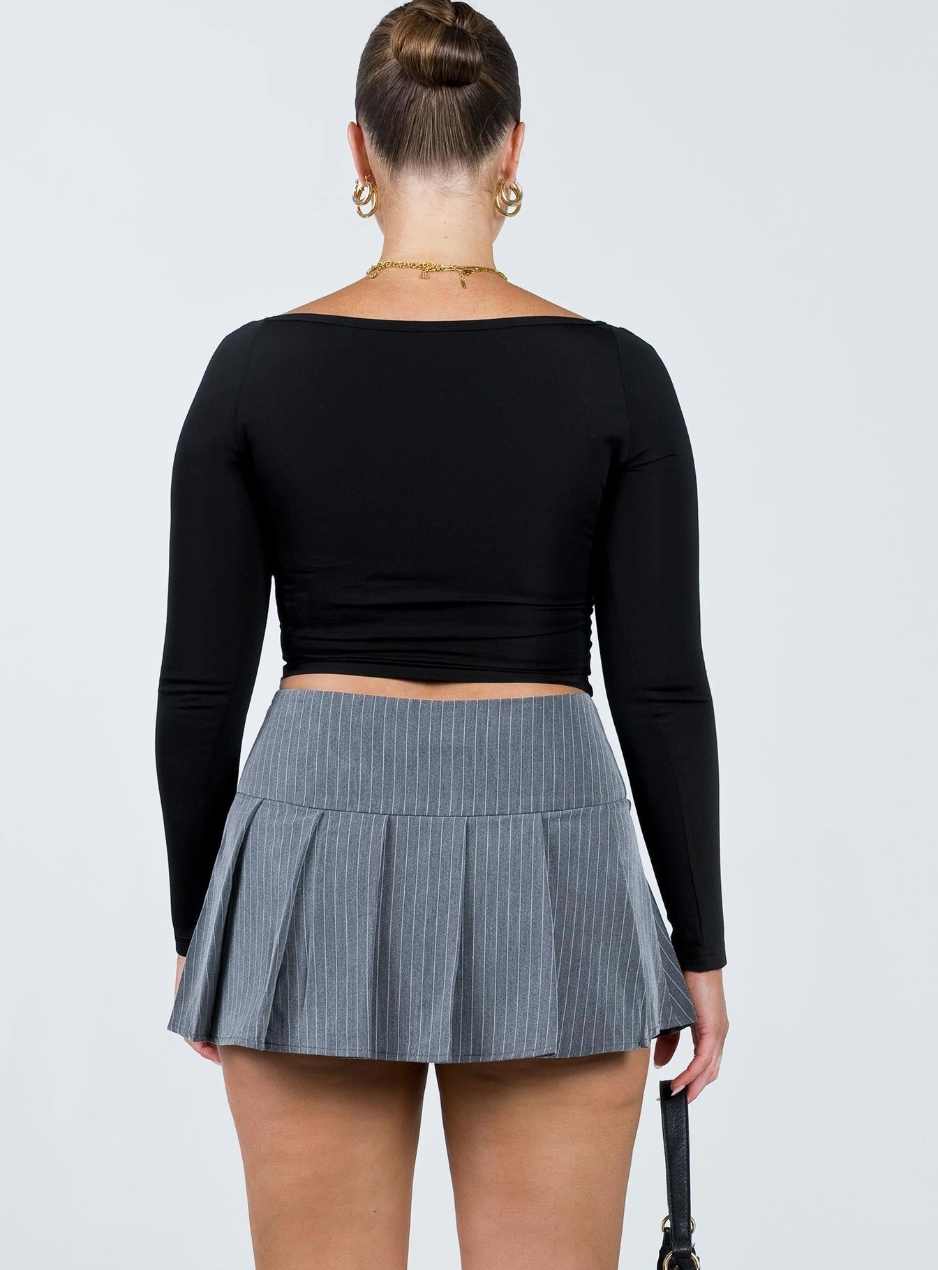 Motel Senona Skirt Pinstripe Grey Maximalist look