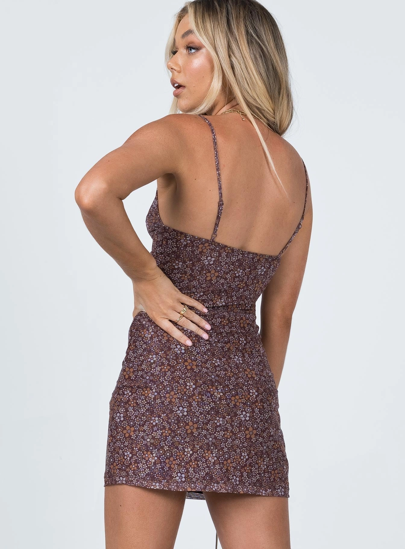 Motel Tintin Dress Flower Garden Brown Tassel-Detail All Inclusive
