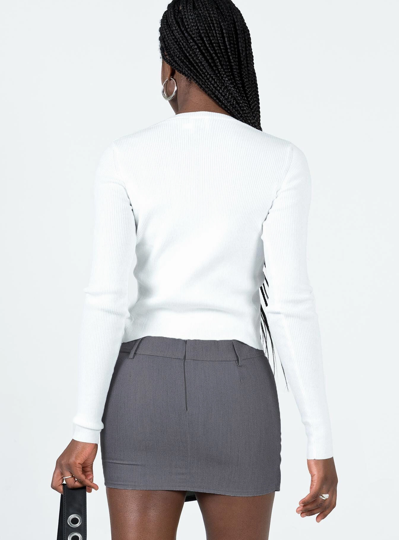 Cotton Rich Motel Wahip Mini Skirt In Soft Tailoring Grey
