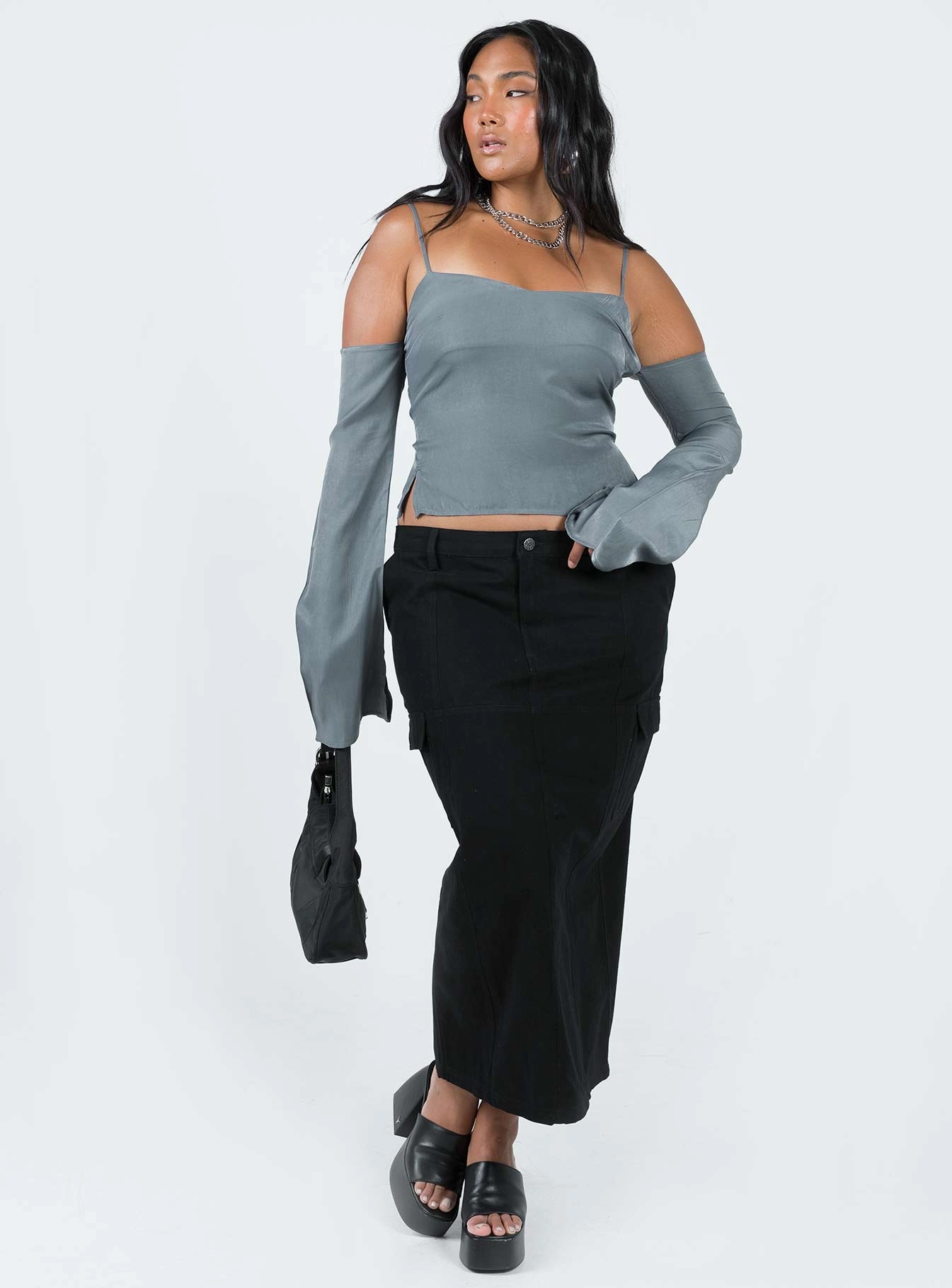 Motel Widya Skirt Panama Black Crochet Style