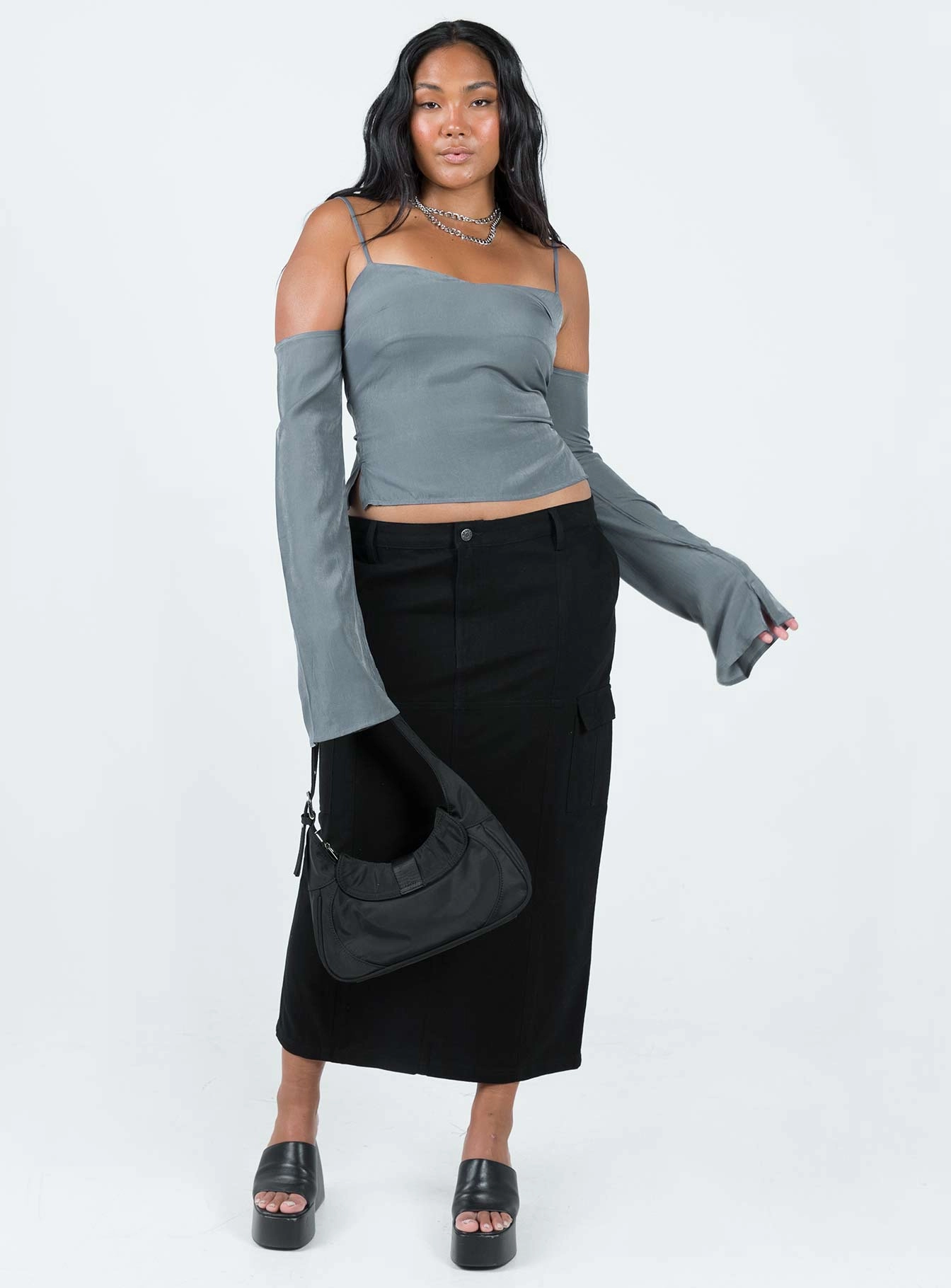Motel Widya Skirt Panama Black Street Style