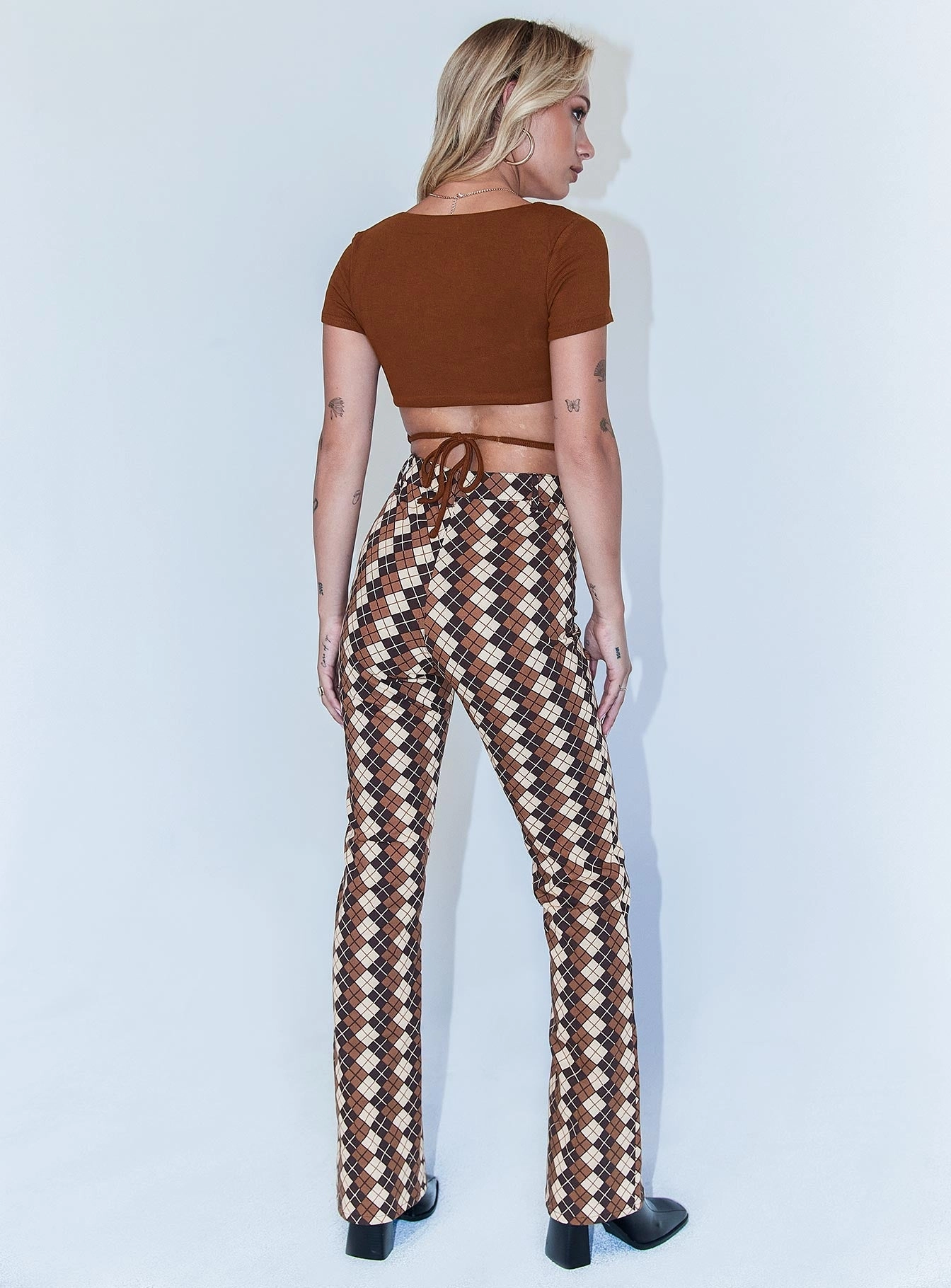 Comfy Shape Motel Zoven Trouser Argyle Brown