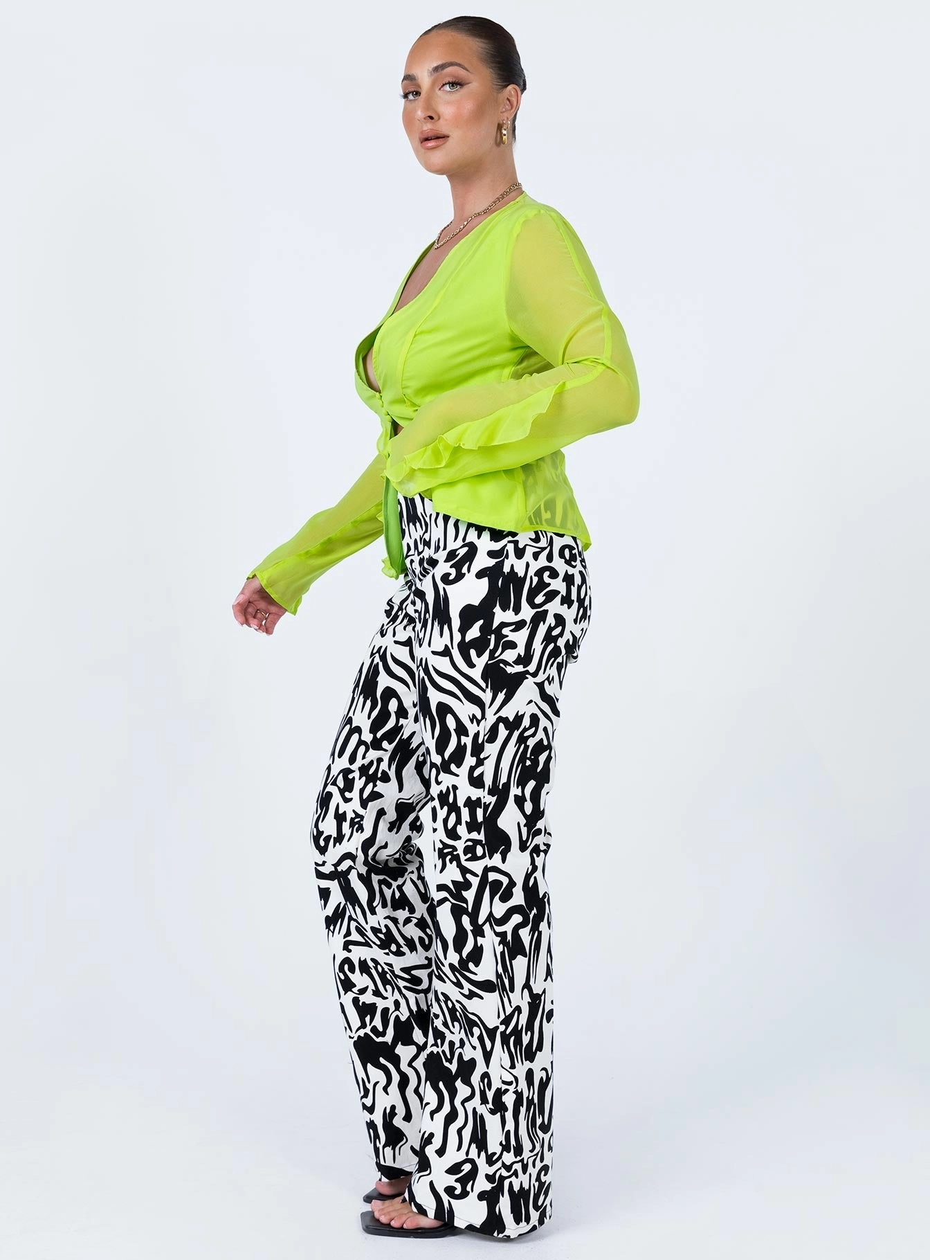 Motel Zoven Trouser Wrapped Gothic Black / White AntiStaticFinish Slim Profile
