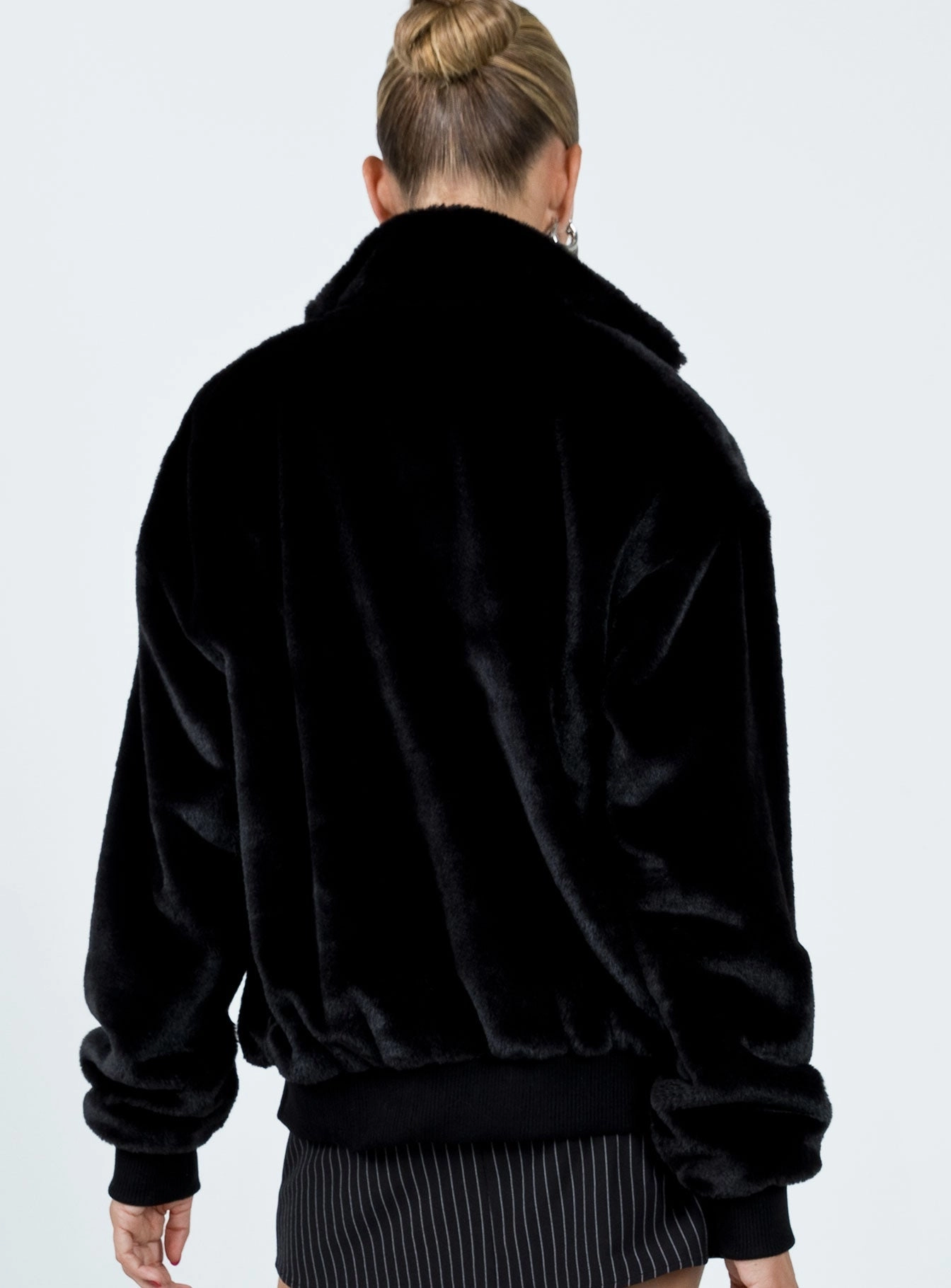 QuickDryFinish Cloyne Faux Fur Bomber Jacket Black