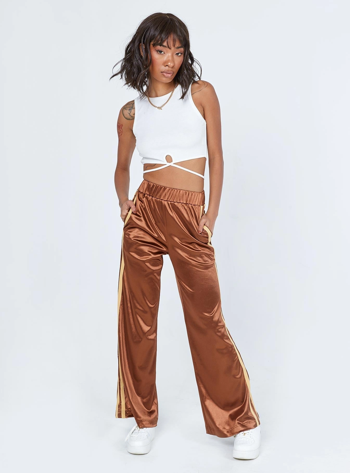 Dave Trackpants Brown Quick Release Buckle Non Irritating Tags