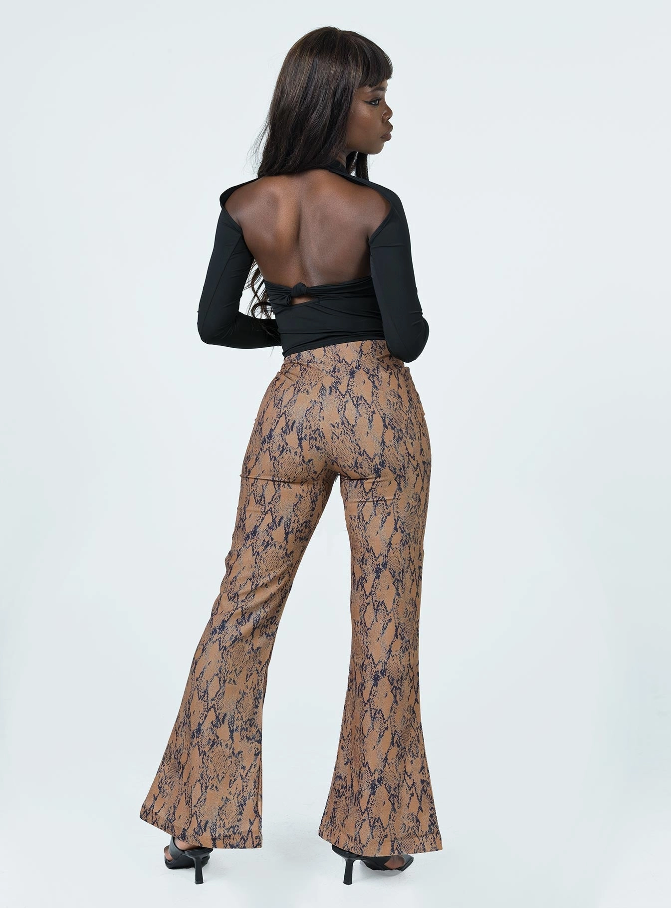 Lightweight Construction Devotion Snake Print Pants Brown