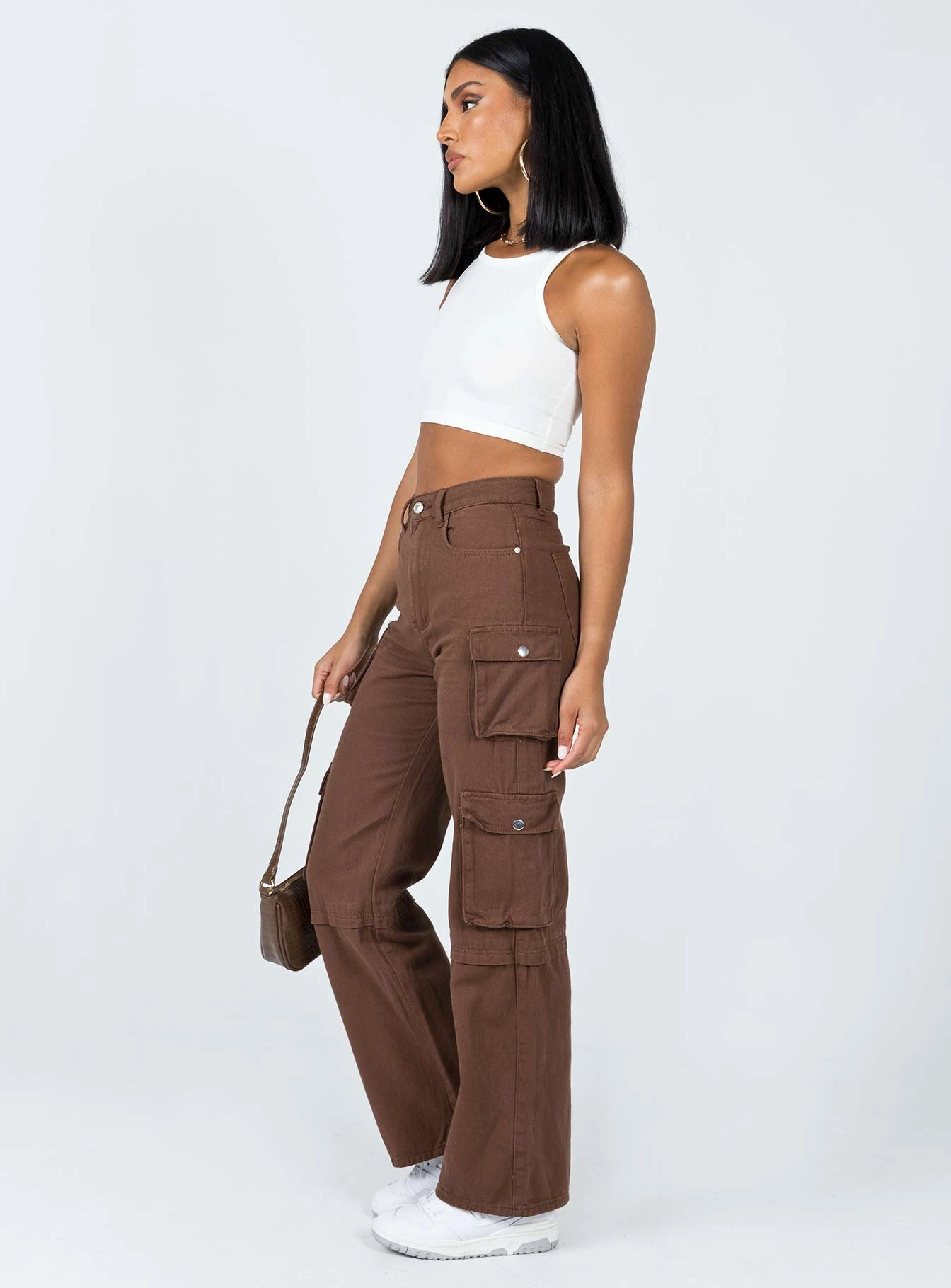 Darla Cargo Denim Jeans Brown All Round Piece Smart Outfit