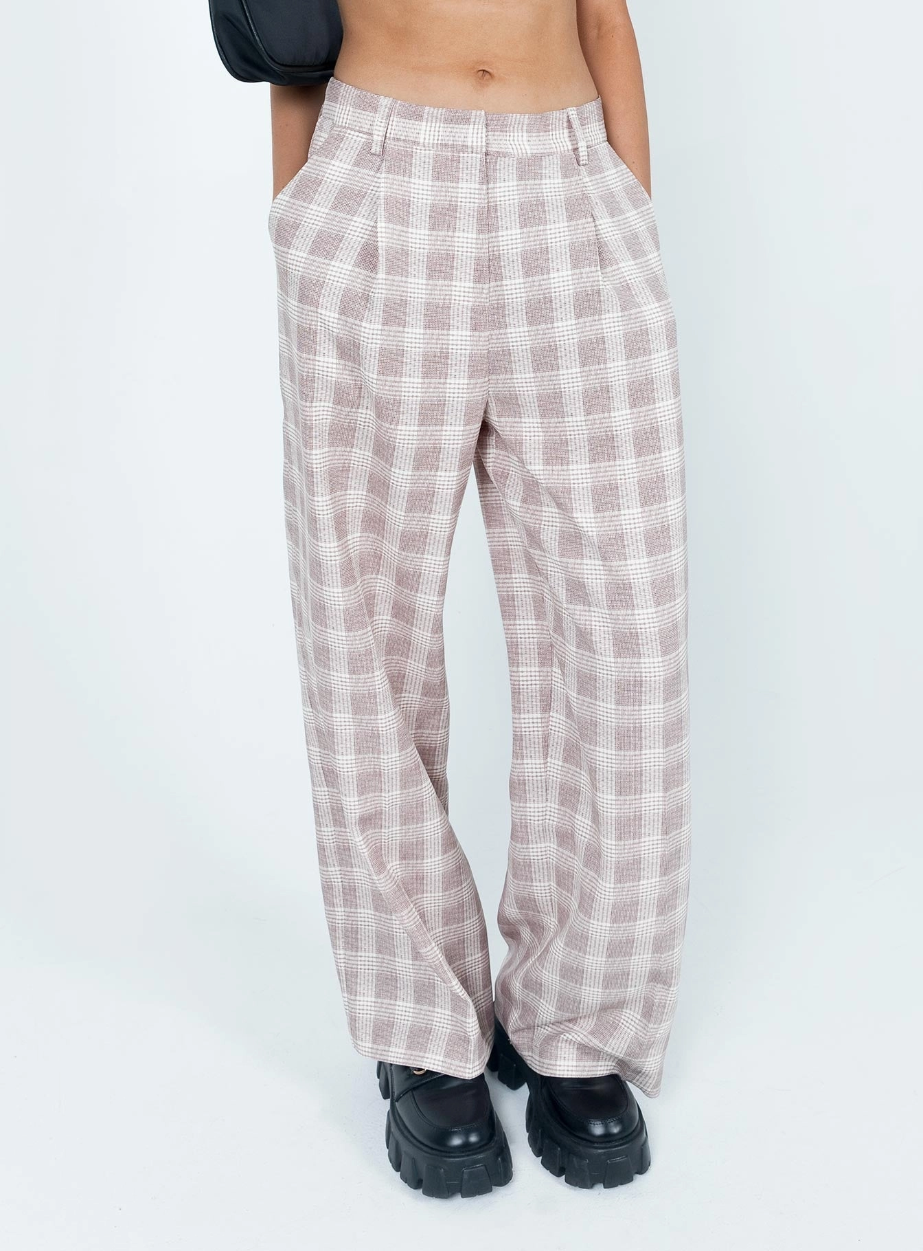 Mulholland Pants Beige Plaid Mesh Lined Breathable Comfort