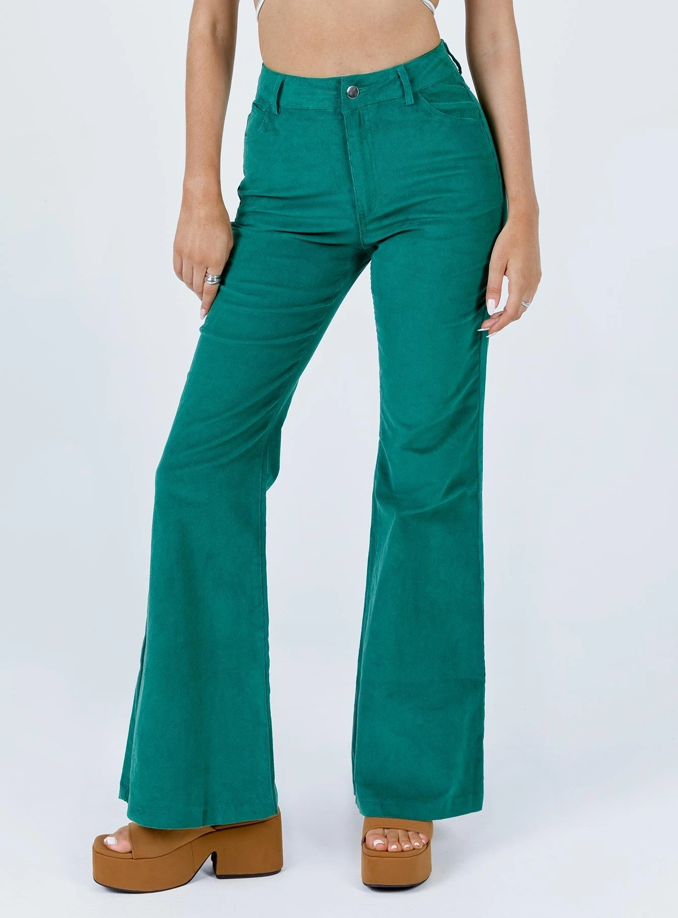 Easy Access High-waisted fit Nadia Pants Green
