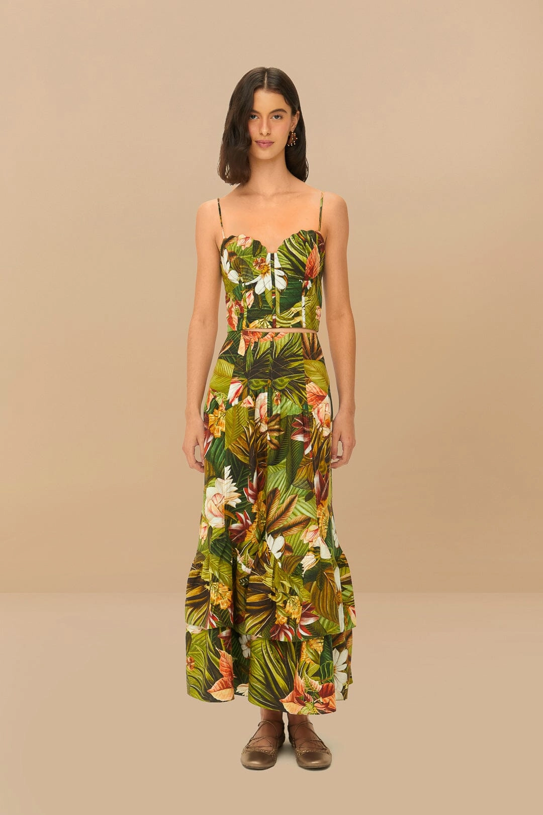 Day Ready Cultural Heritage Multicolor Botanical Forest LENZING? ECOVERO? Euroflax? Midi Skirt
