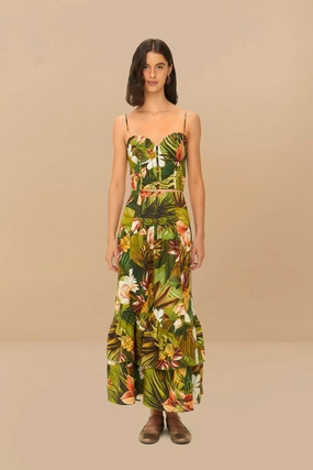 Day Ready Cultural Heritage Multicolor Botanical Forest LENZING? ECOVERO? Euroflax? Midi Skirt
