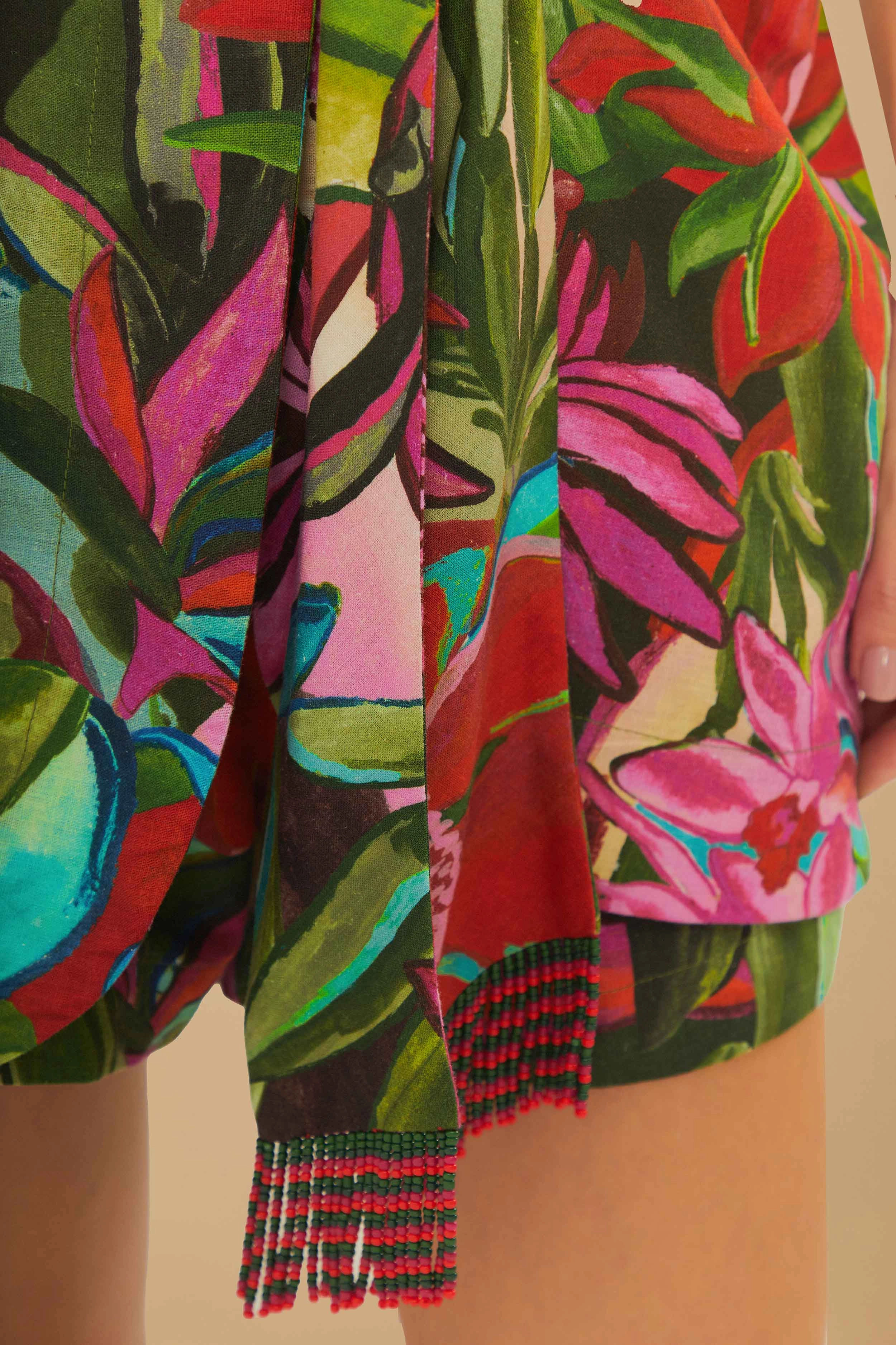 Multicolor Jardin De Reve Shorts Leather Look Relaxed fit style