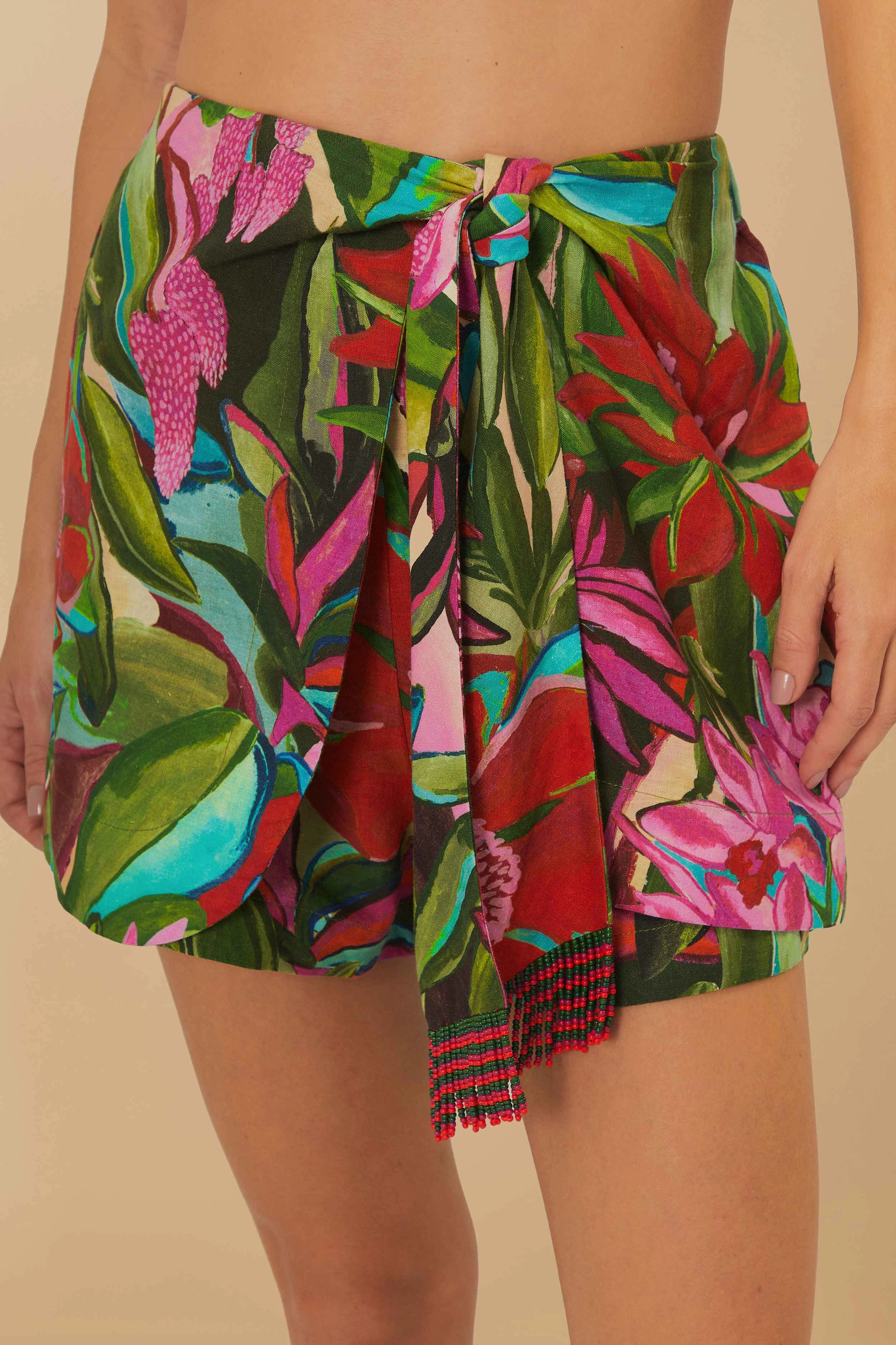 Multicolor Jardin De Reve Shorts Soft Stretch light feel