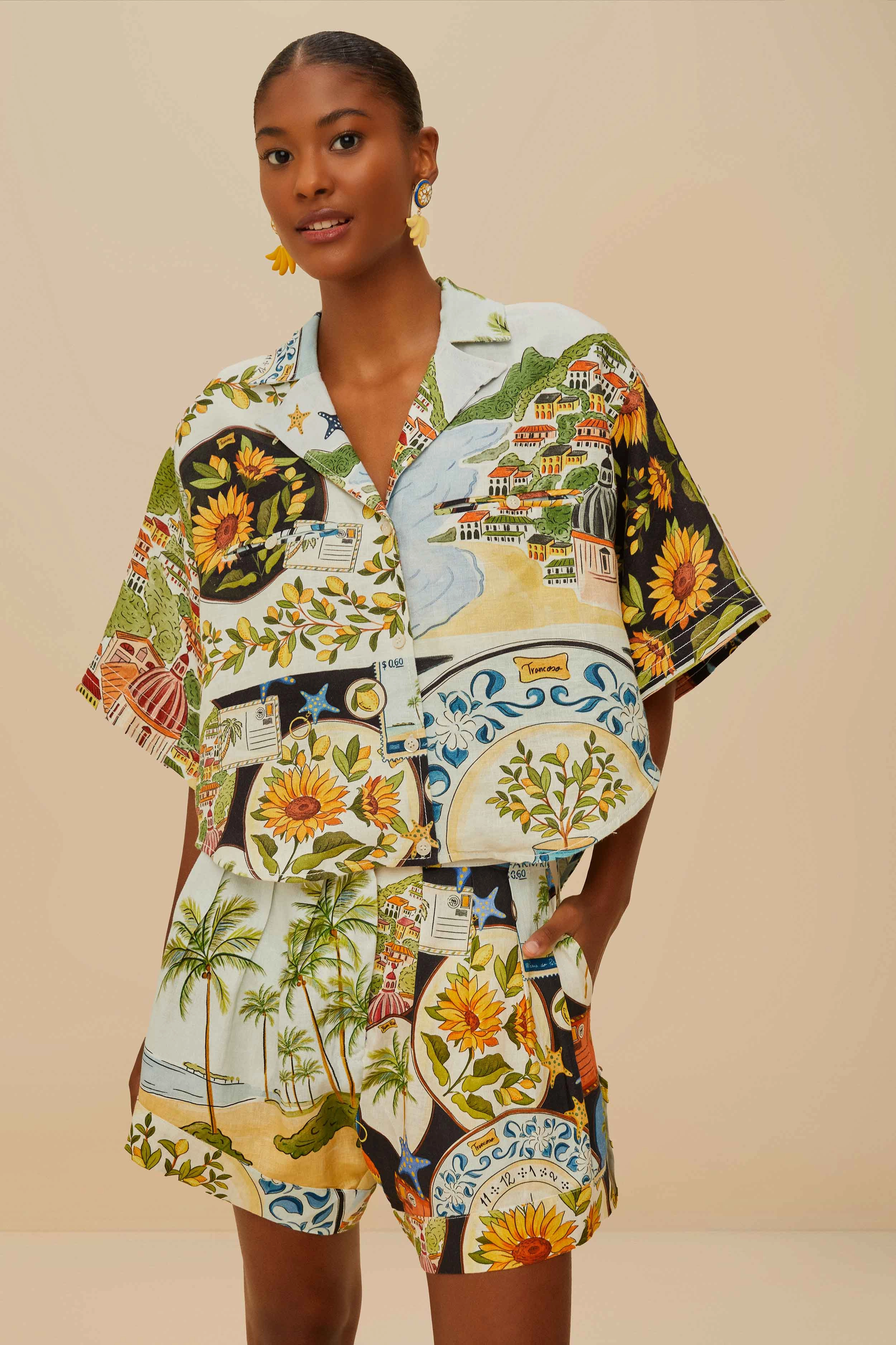 Ultra Lightweight Build Multicolor Latin Trip Scarves Euroflax? Premium Linen Shorts