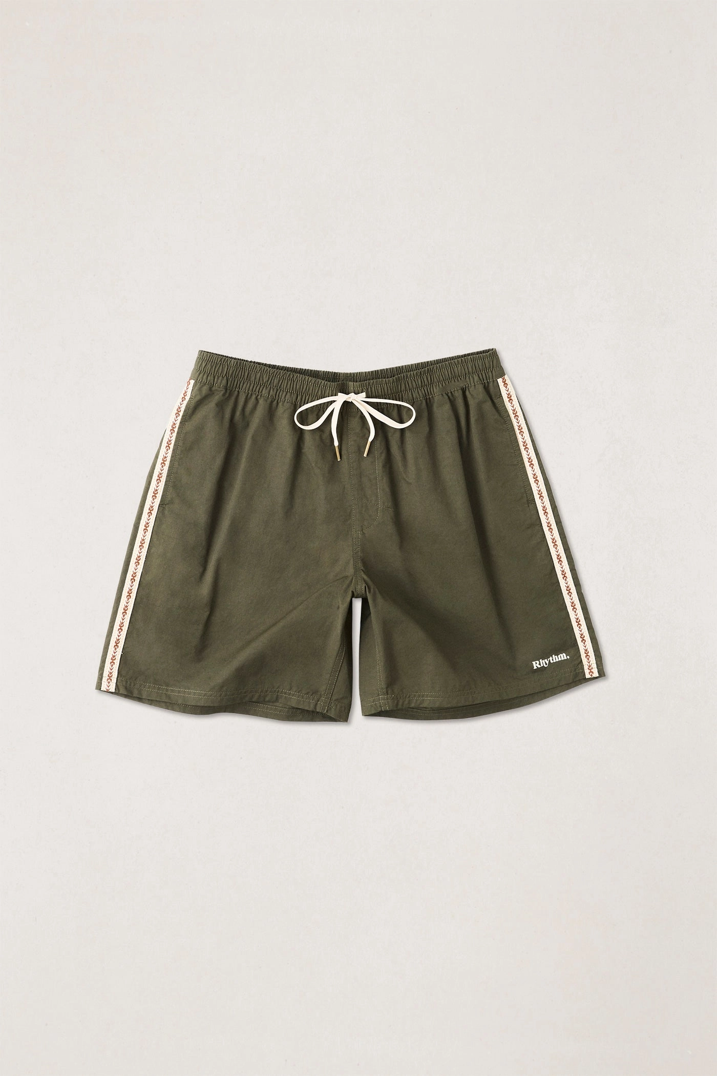 Woven Tape Beach Short Olive Anti Sag Technology Breezy Fit