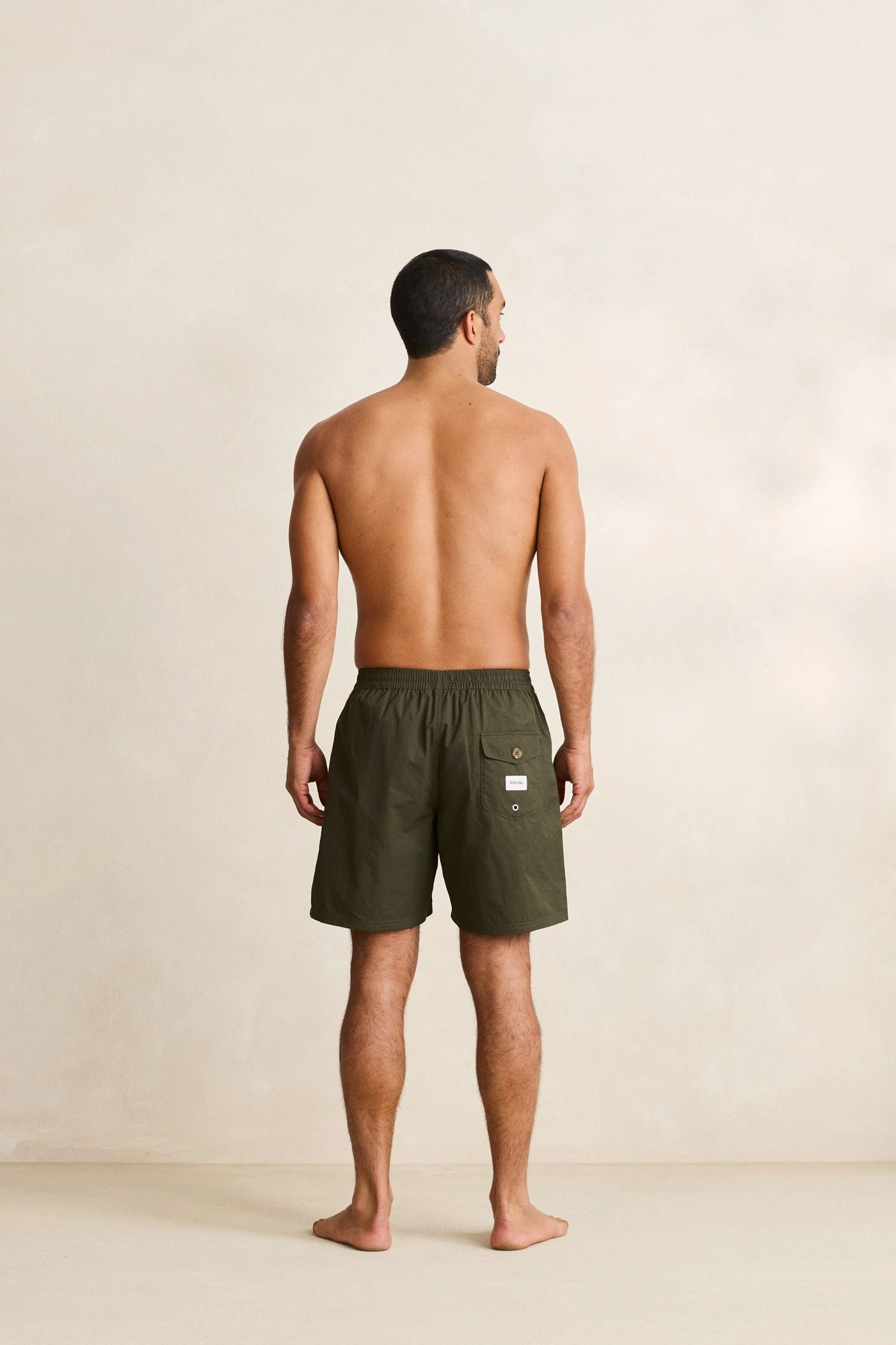 Reflective Safety Stripes Move Easy Woven Tape Beach Short Olive