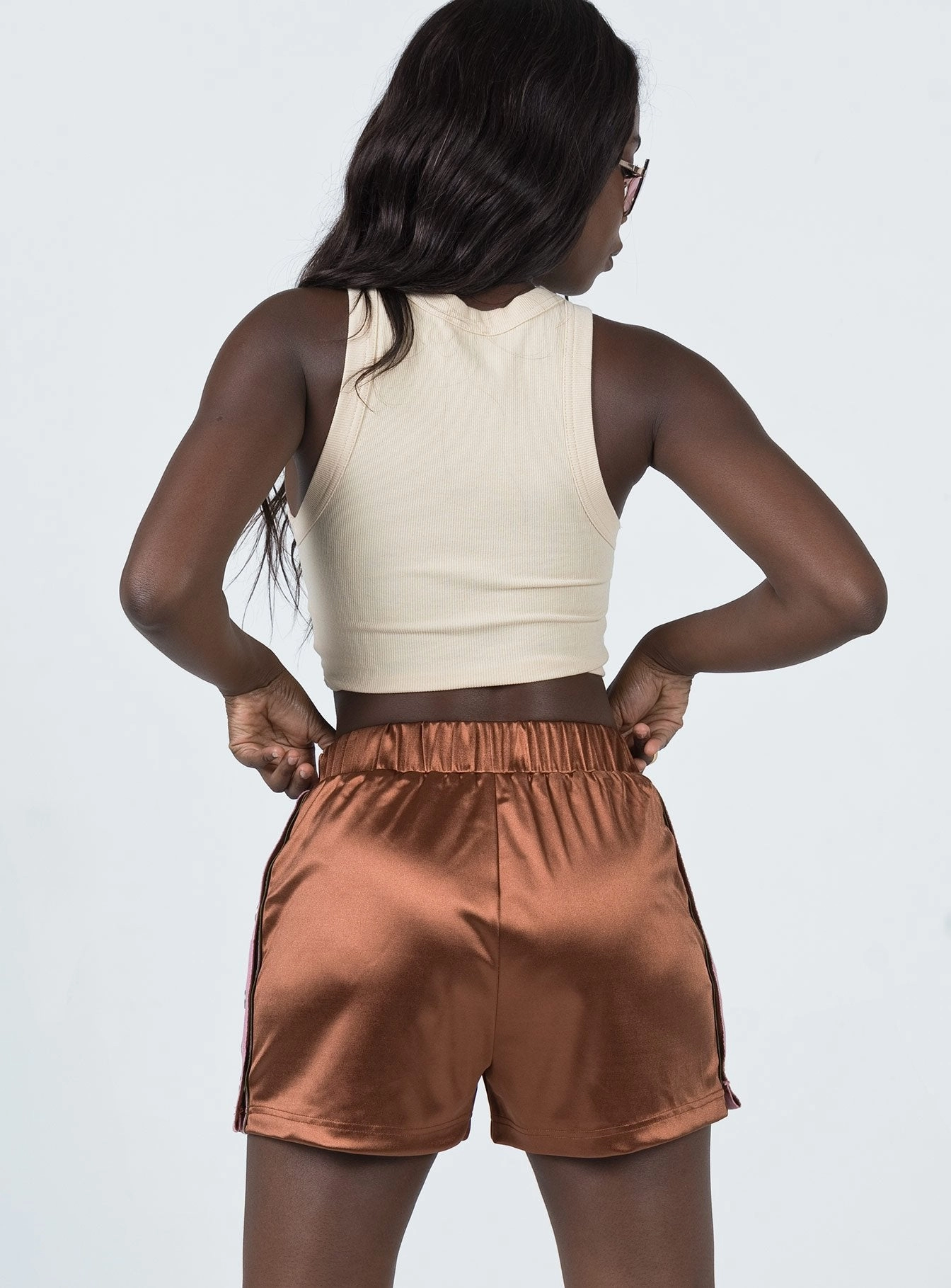 Stretch Fit Compression Fit Muse Track Shorts Brown