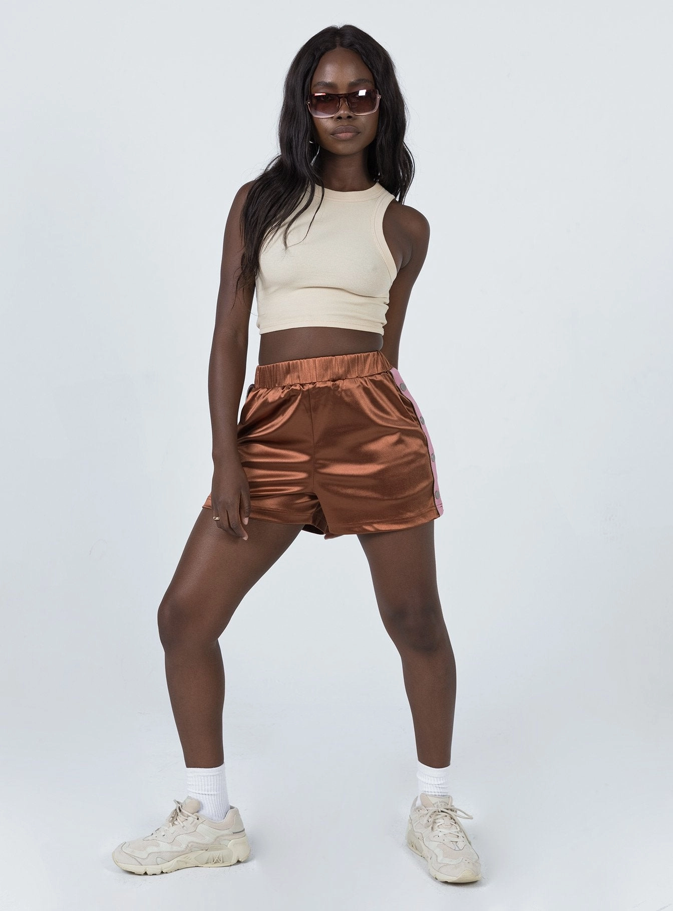 Breathable Performance Stain Resistant Treatment Muse Track Shorts Brown