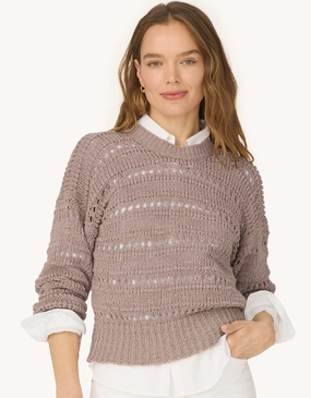 Relaxed Stretch Soft Knit unsubscribed organic cotton open stitch sweater