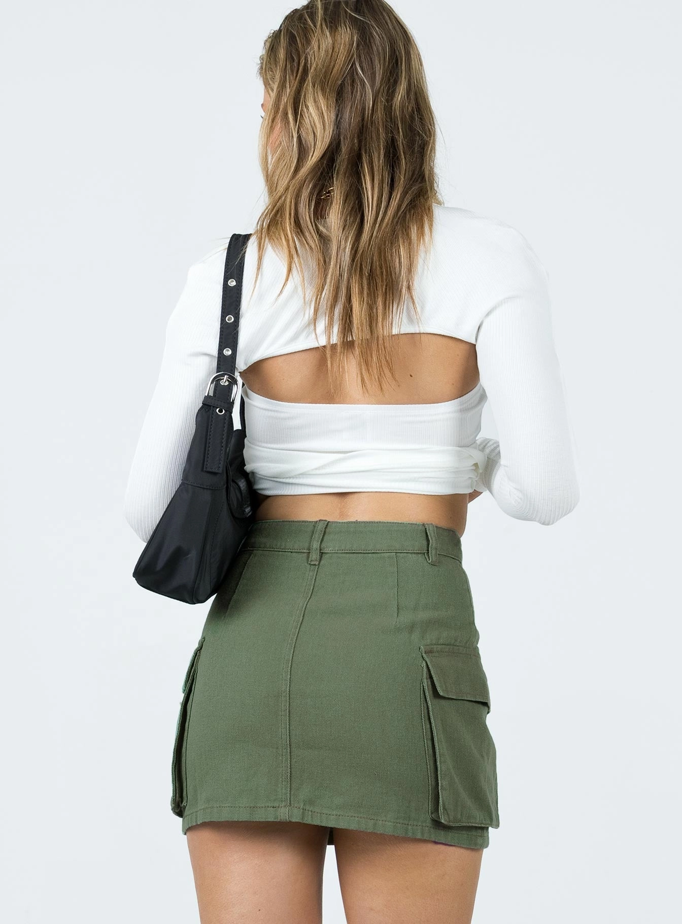 Myrtle Cargo Mini Skirt Khaki Casual Moments Polished Touch