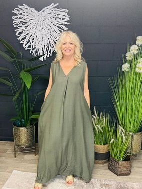 Nancy Maxi Dress Khaki Simple yet sophisticated gown