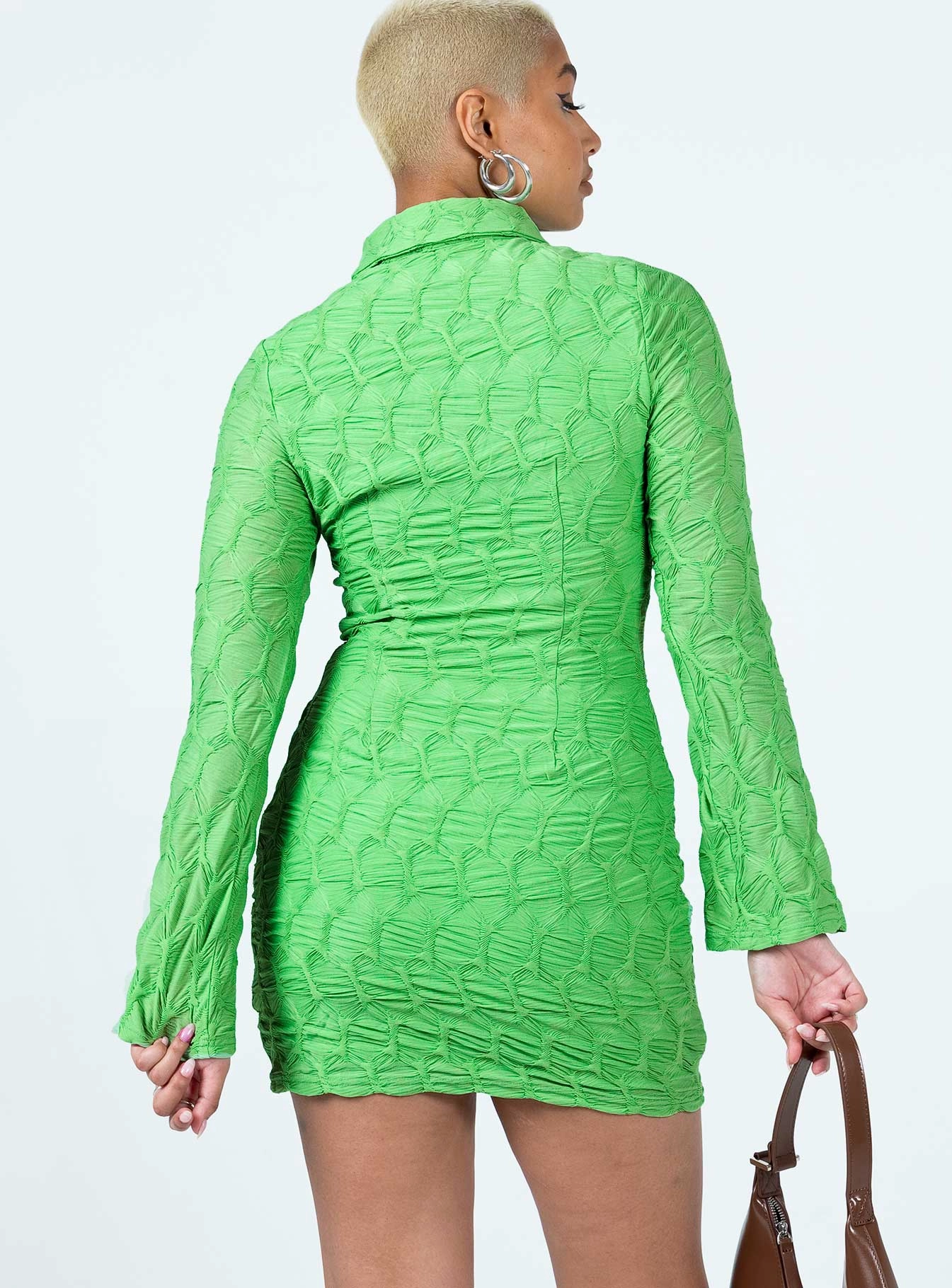 Relaxed Finish Urban Edge Calvert Long Sleeve Mini Dress Green