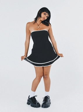 Chilly Weather Comfort Samira Strapless Mini Dress Black