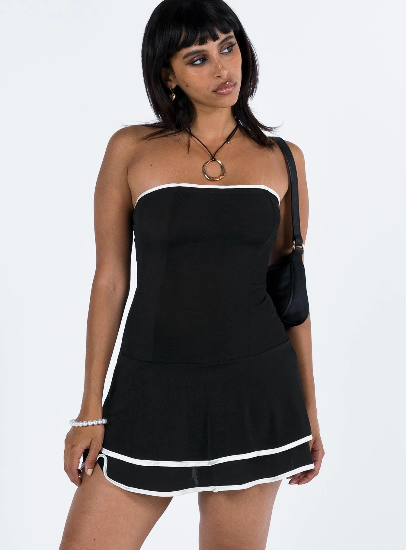 perfect for events Sage Glow Samira Strapless Mini Dress Black