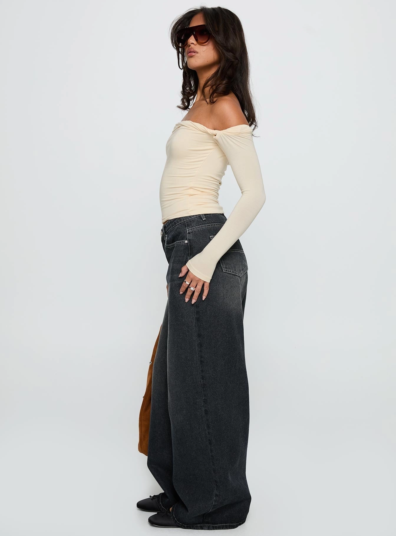 Naylor Wide Leg Jeans Grey Wash One For All