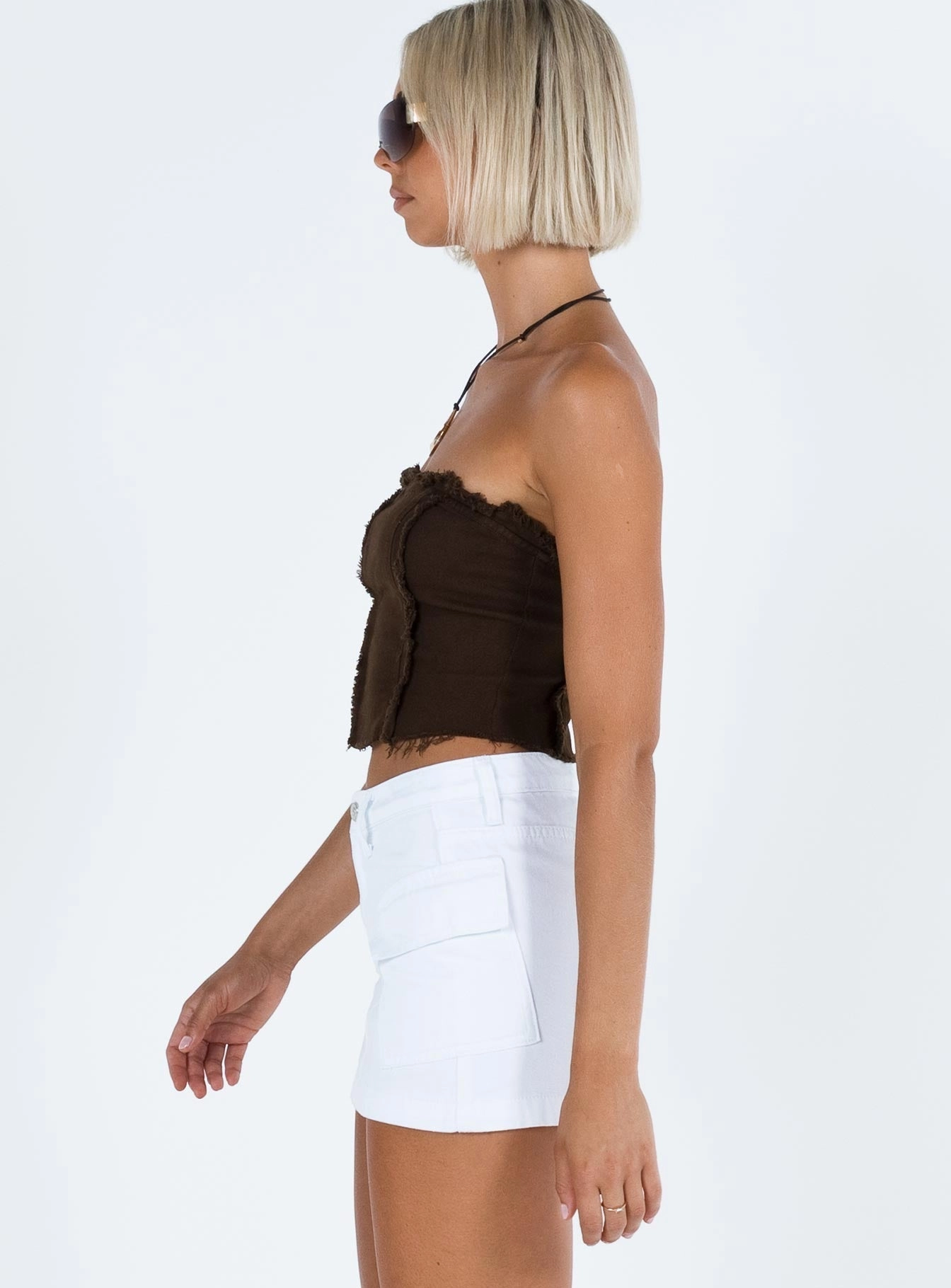 Zakai Cargo Denim Mini Skirt White City Tones