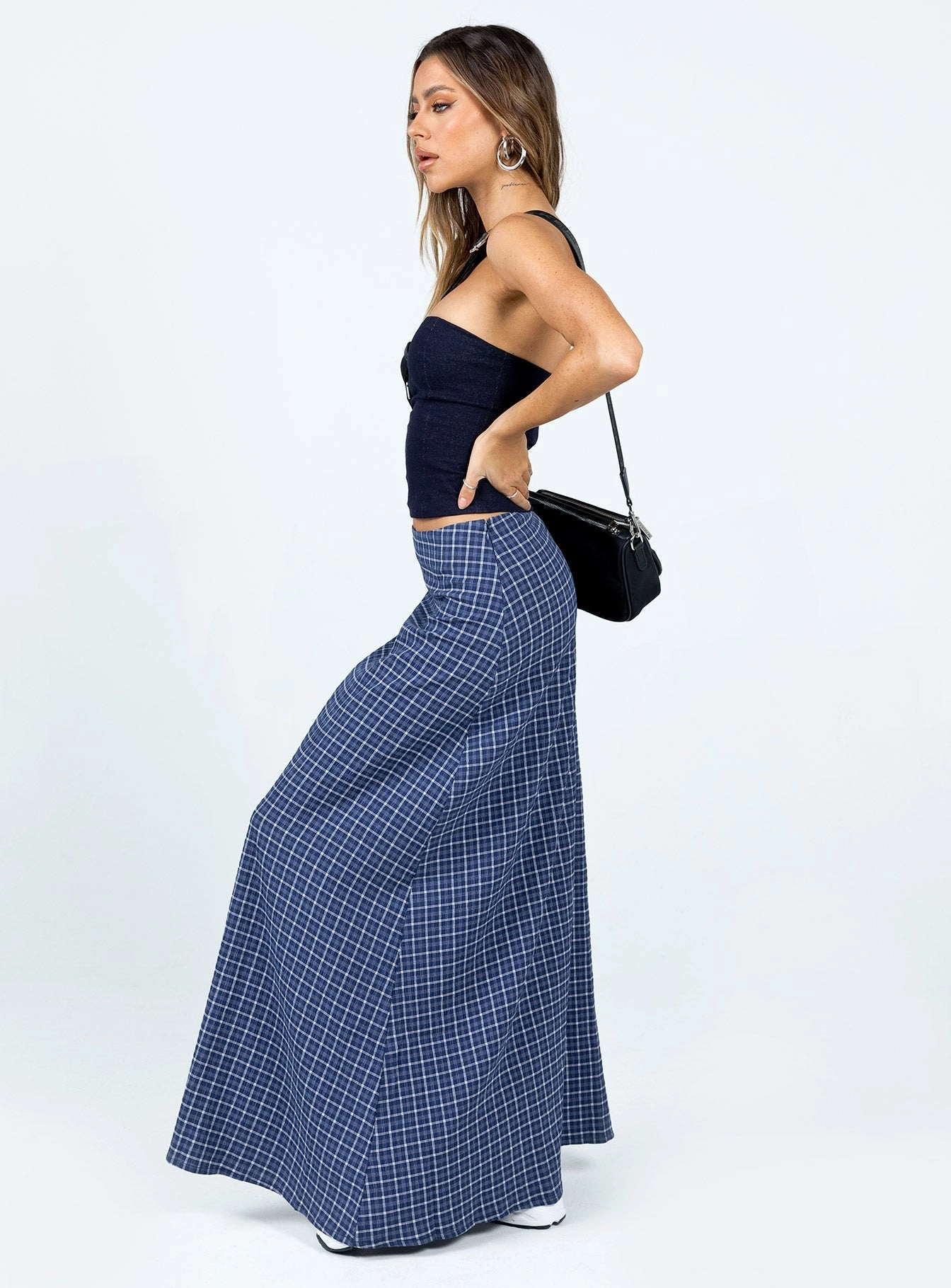Janee Maxi Skirt Navy Department Store Style Monochrome Outfit