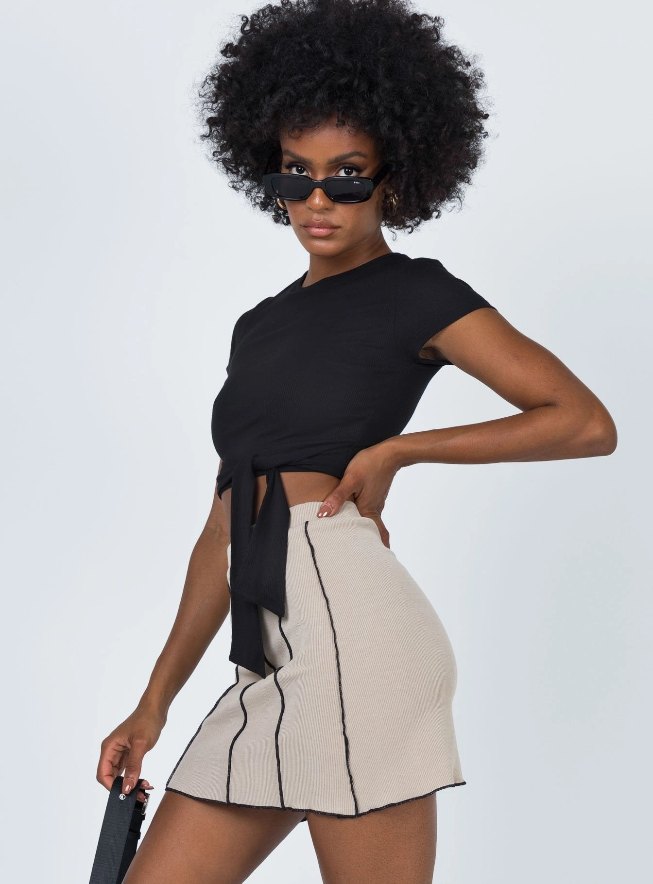 Everyday Vibe Nelle Mini Skirt Beige