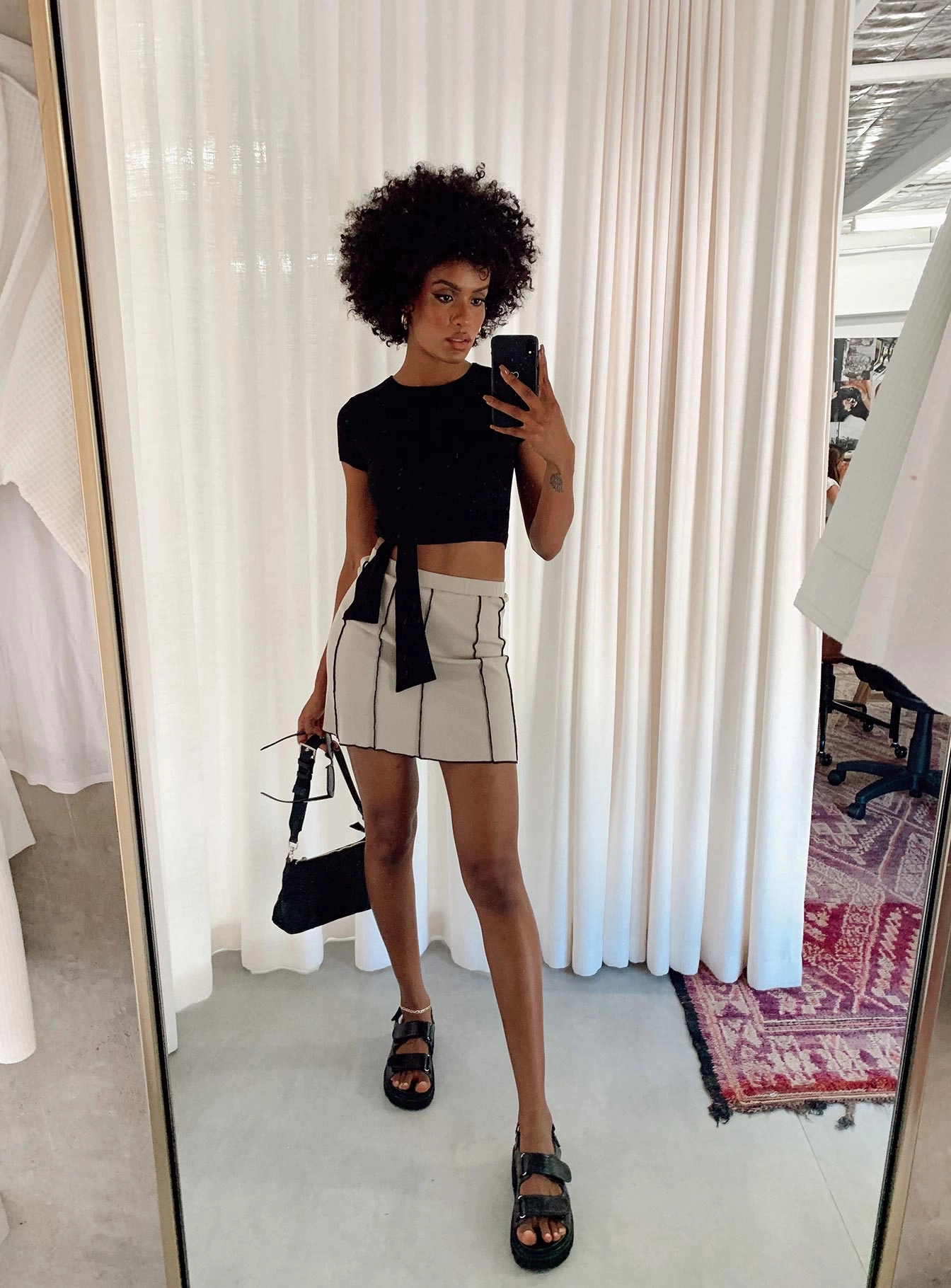 Sustainable Innovation Light Outfit Nelle Mini Skirt Beige