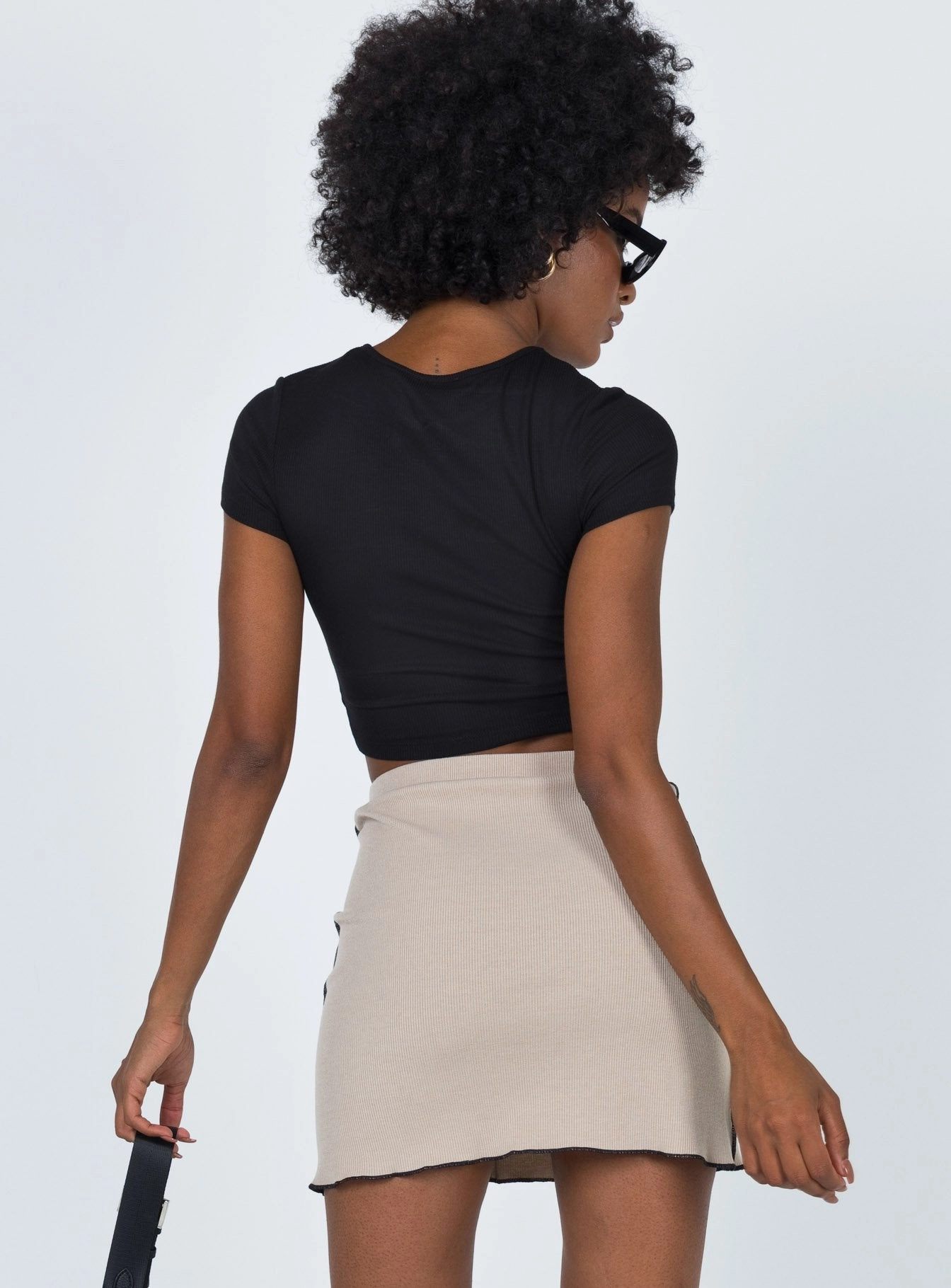 Everyday Vibe Soft Outfit Nelle Mini Skirt Beige