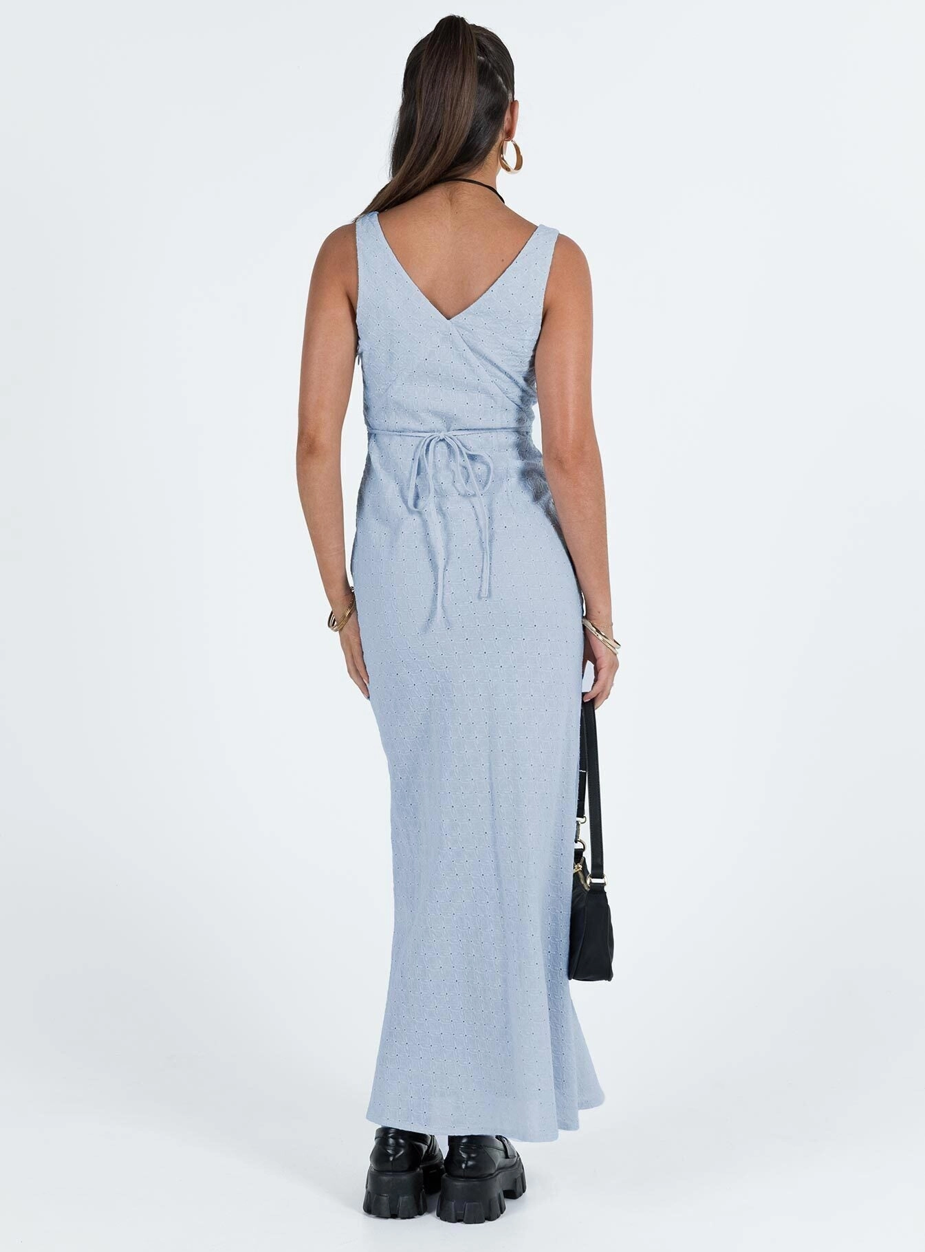 Balanced Tone Nellie Anglaise Maxi Dress Blue