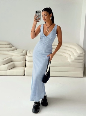 Day-to-evening dress Beadwork Nellie Anglaise Maxi Dress Blue