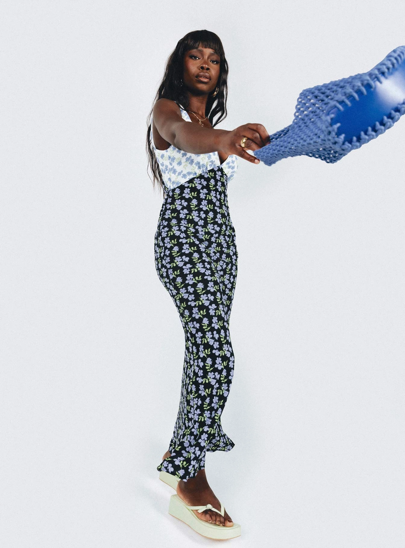 Nellie Maxi Dress Blue / Multi Soft Harmony Trendy Vibe