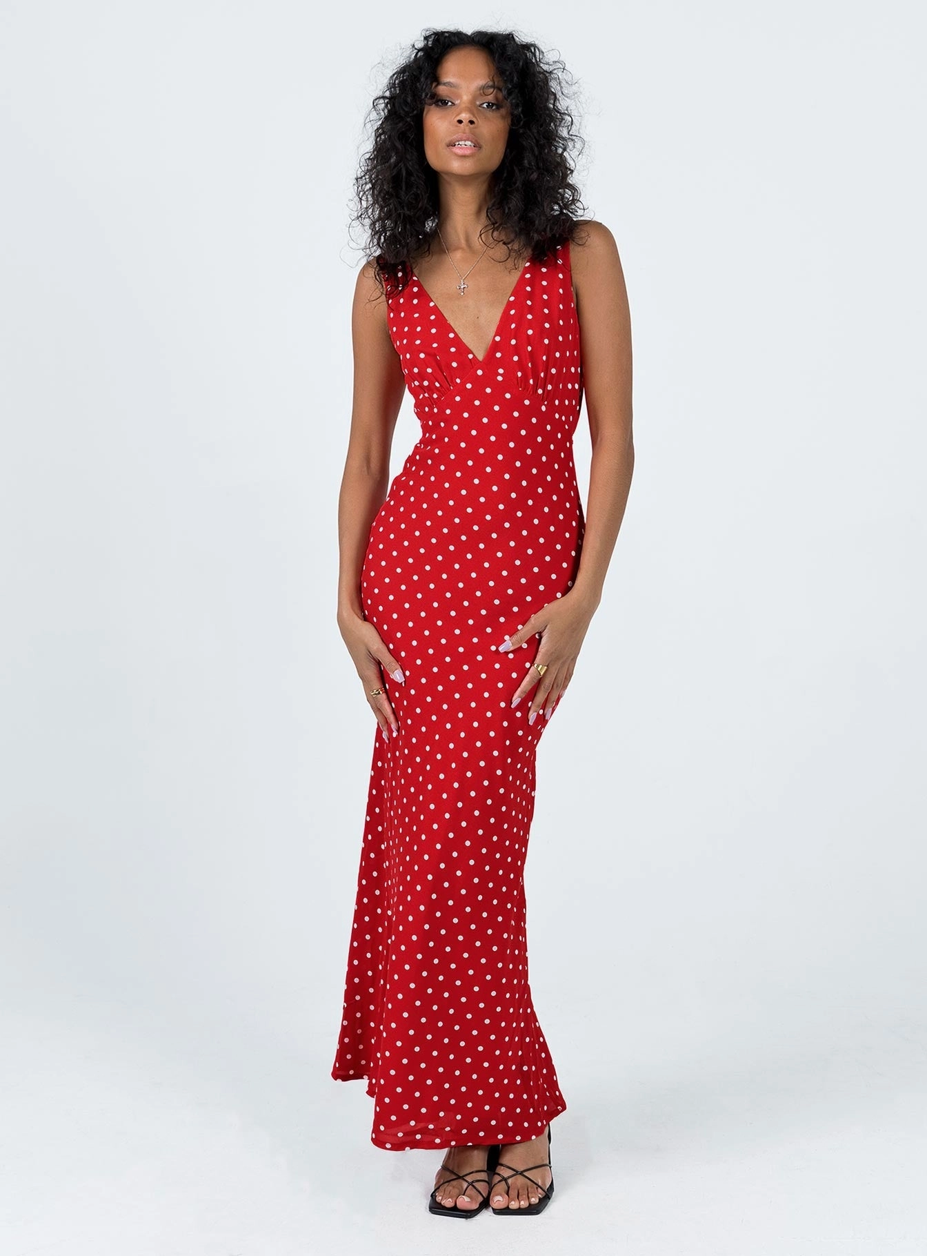 Nellie Maxi Dress Red Polka Dot Weekend Favorite