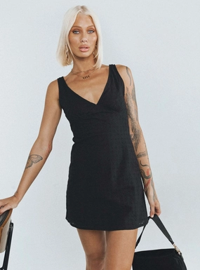 Nellie Mini Dress Black Anglaise Tailored Comfort