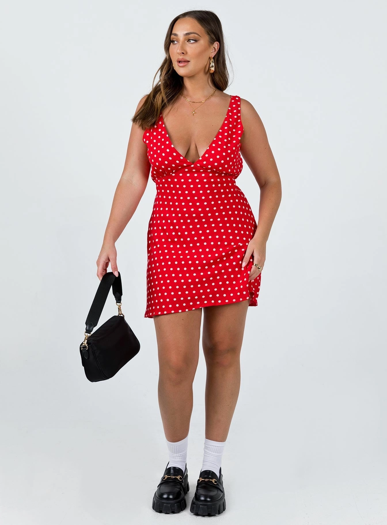 Nellie Mini Dress Red Polka Dot Tailored Wear Earth Colors