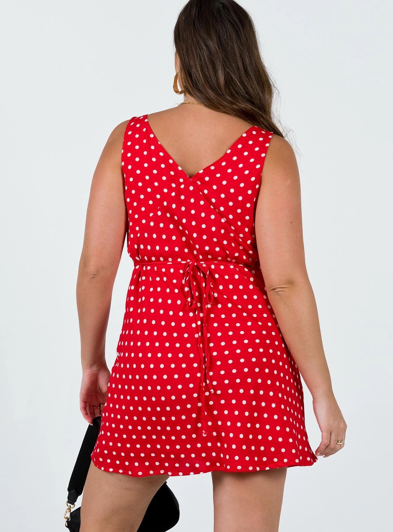 Classic Layer Flowy Cut Nellie Mini Dress Red Polka Dot