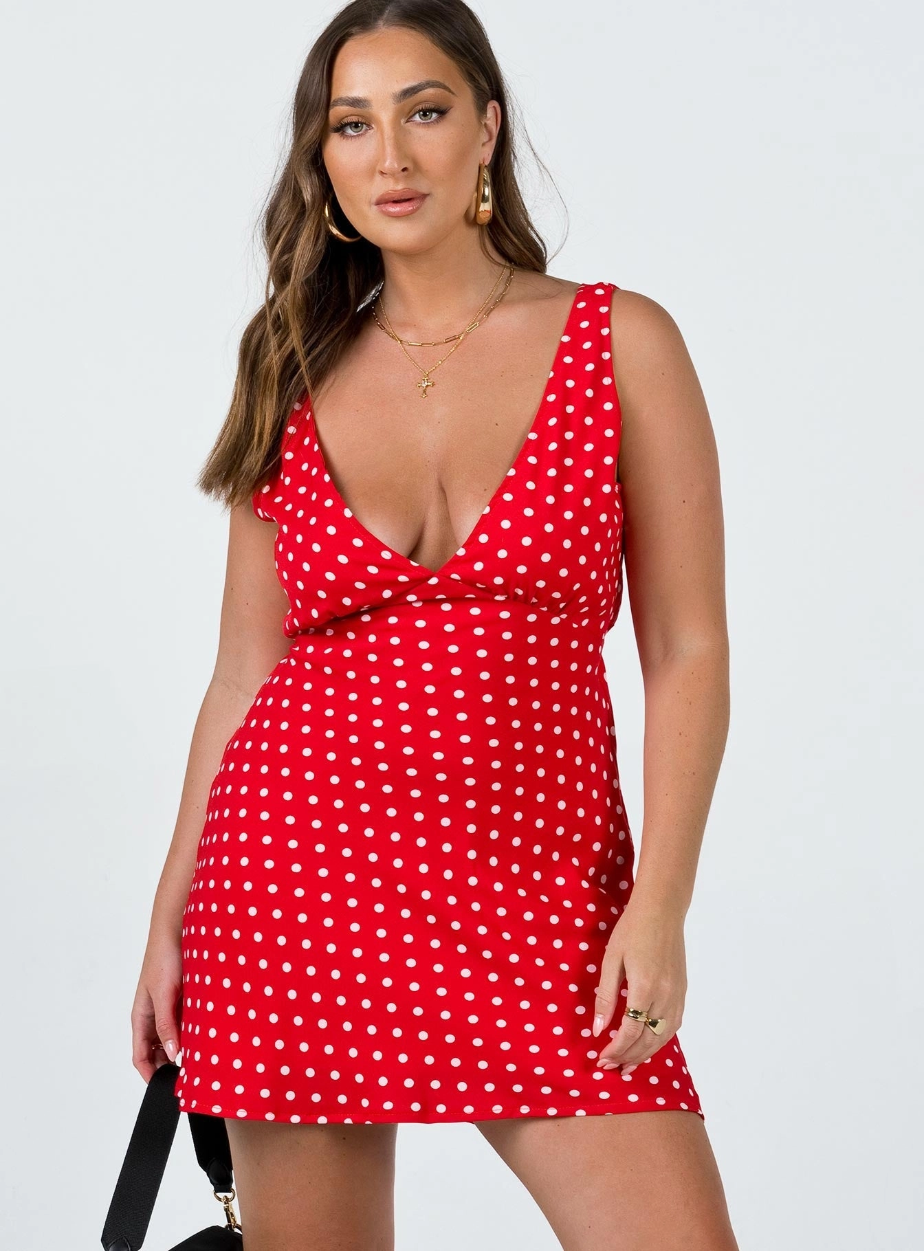 Live Soft Fall Mood Nellie Mini Dress Red Polka Dot