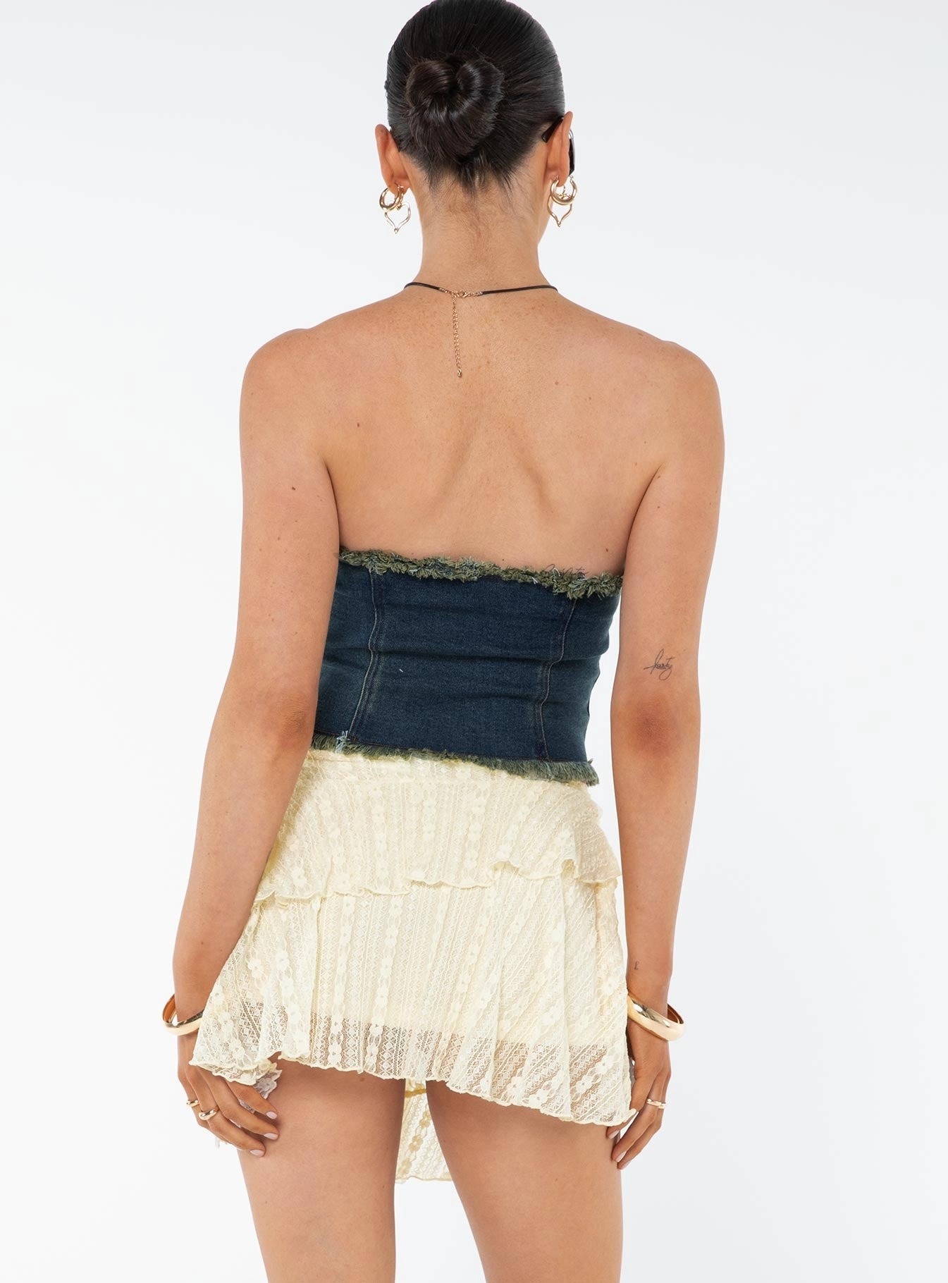 Cultural Event Nethia Lace Mini Skirt Cream