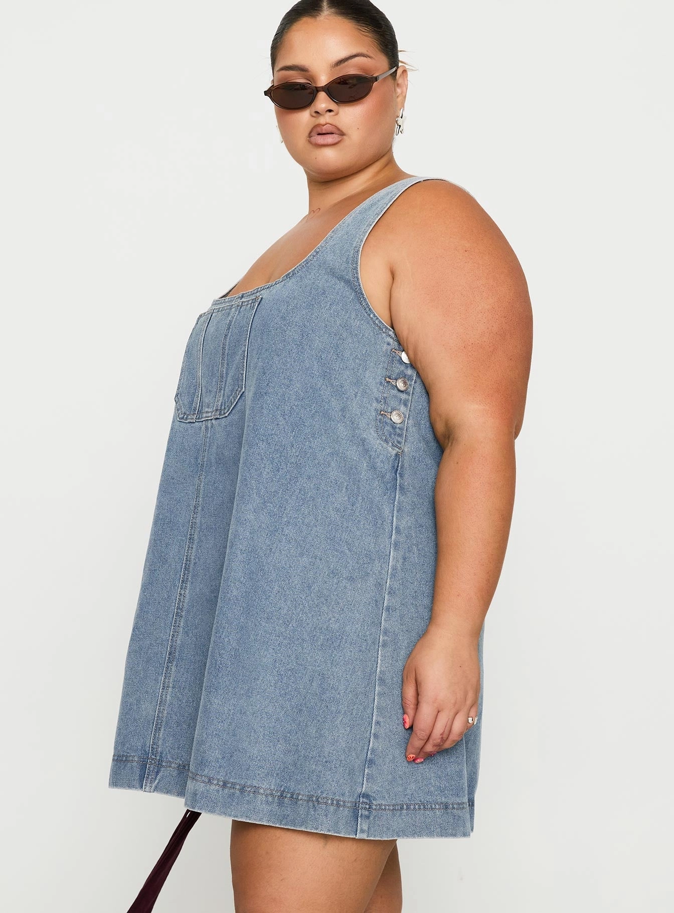 State Of Mind Mini Dress Blue Denim Curve Winter-Season