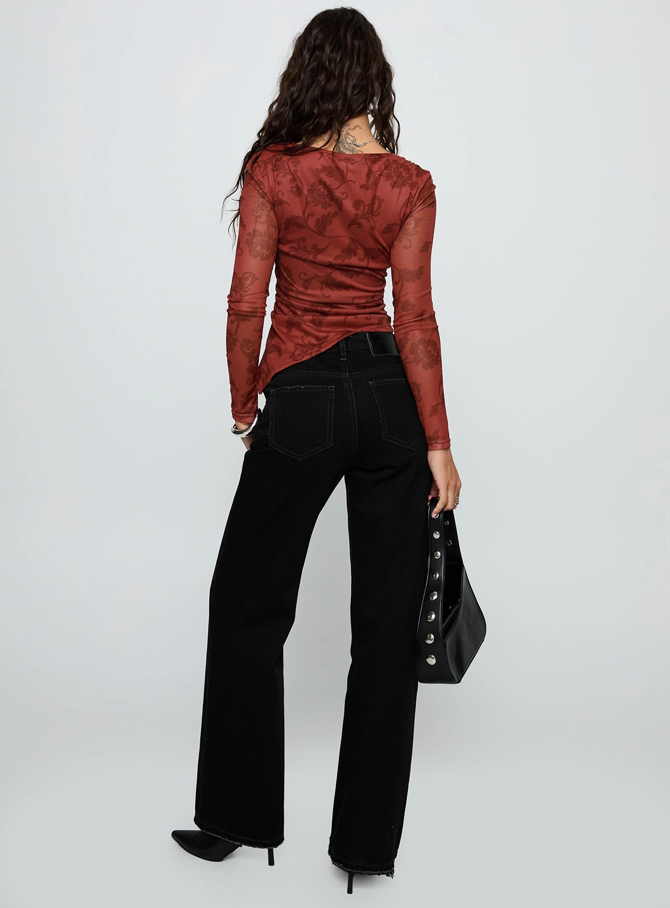 Creative Look Work Ready Lightweight West End Girl Mid Rise Straight Leg Jeans Washed Black