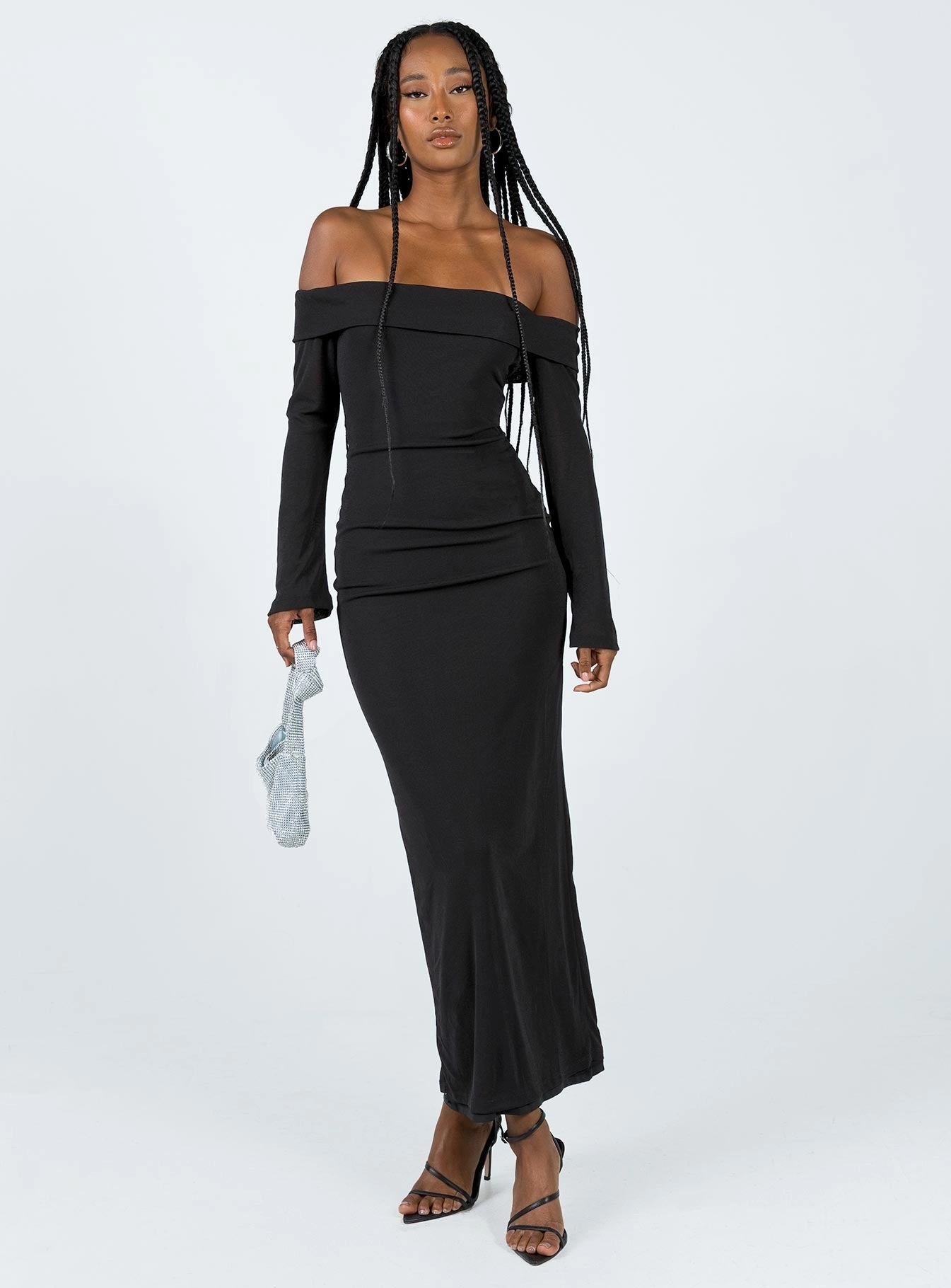 Maida Maxi Dress Black Sweetheart Cut