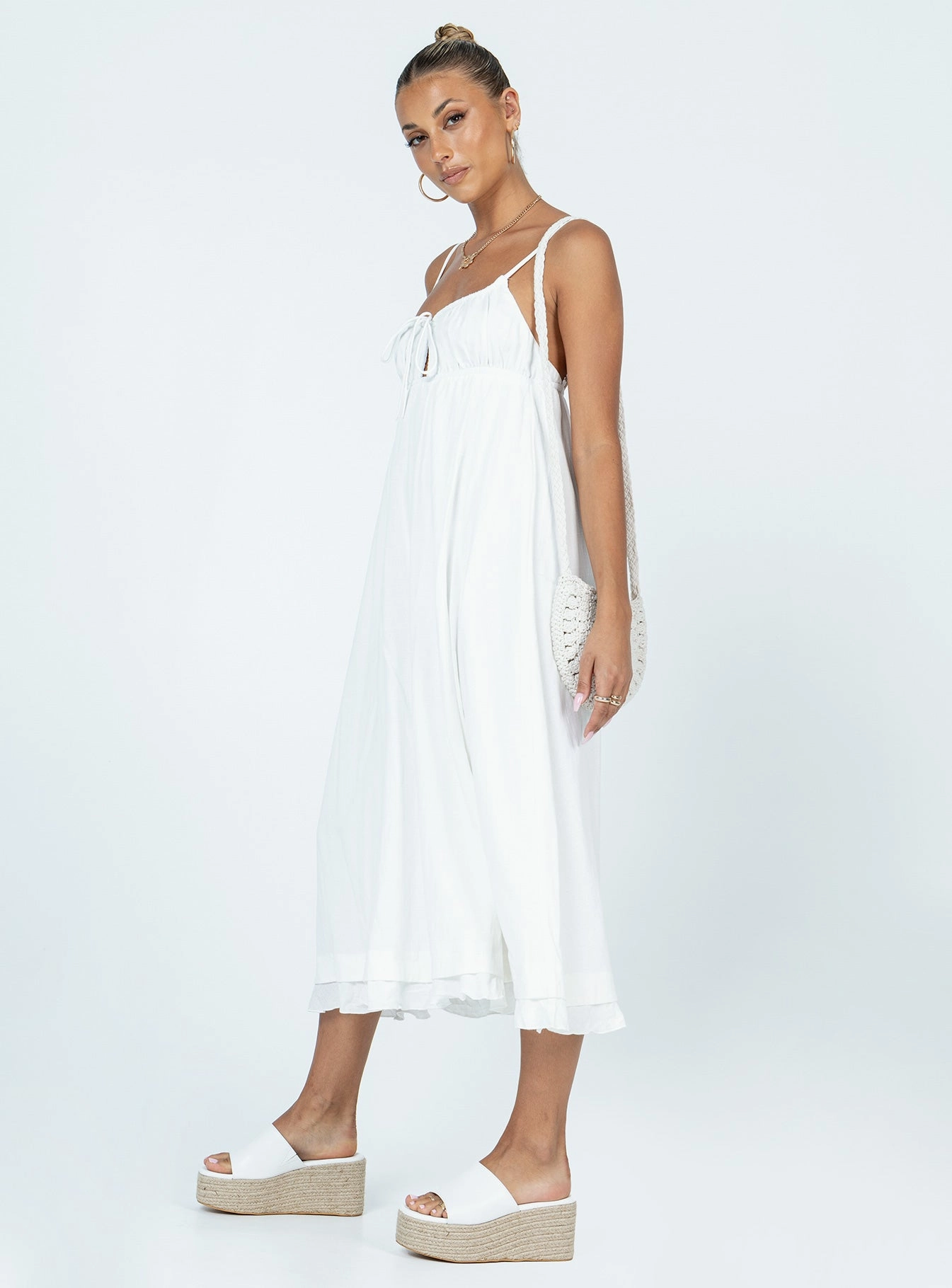 Calm Movement Empress Of Love Maxi Dress White
