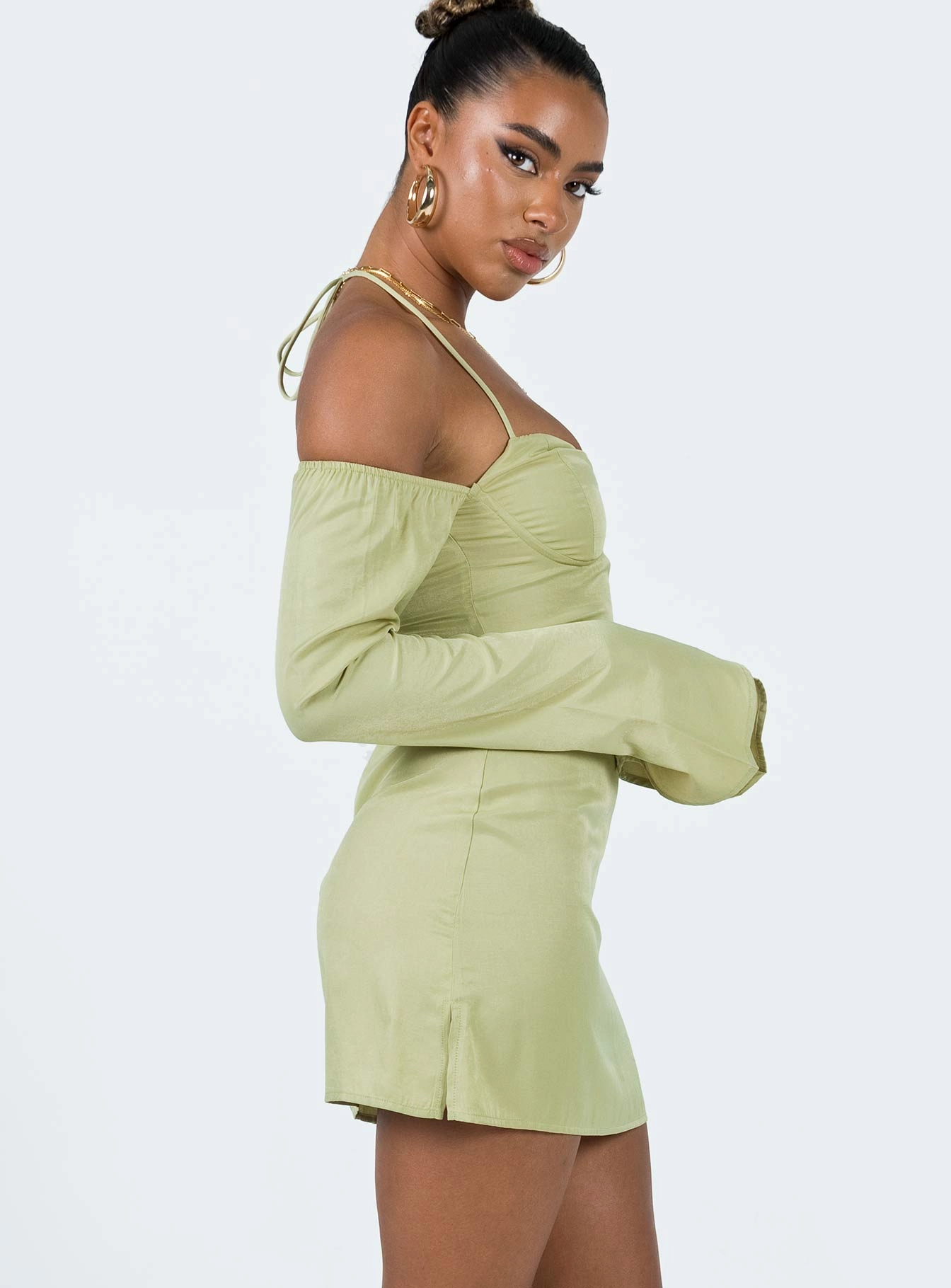 Slim-fit Tamarose Mini Dress Green