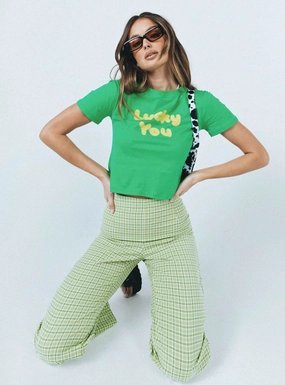 Euros Pants Lime Green Rubberized grip